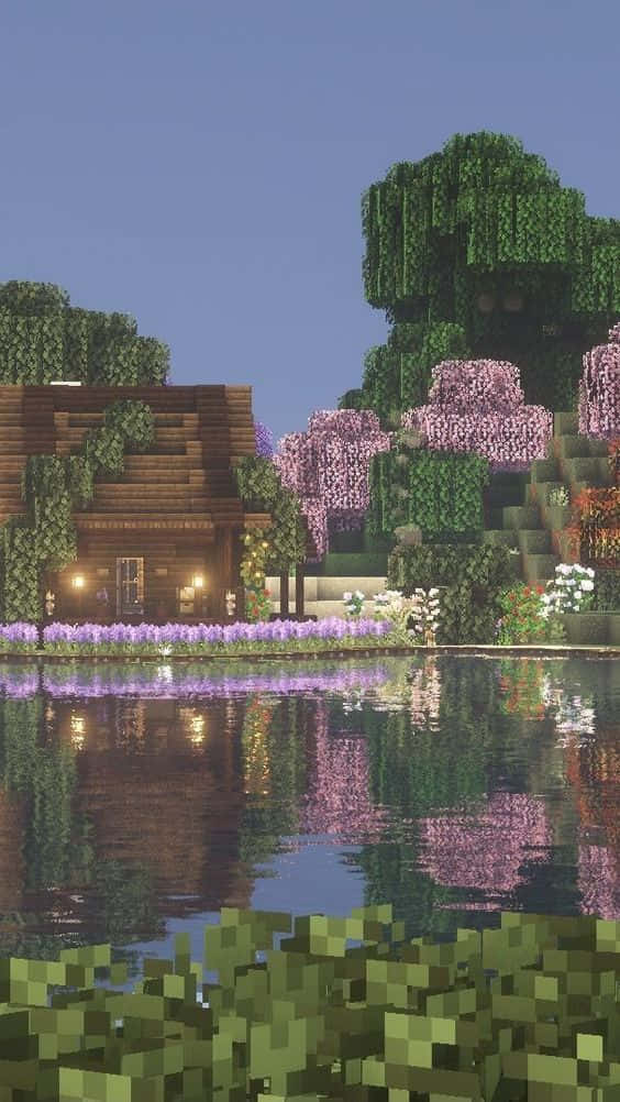 Minecraft, Android, cabin, SD Phone Wallpaper