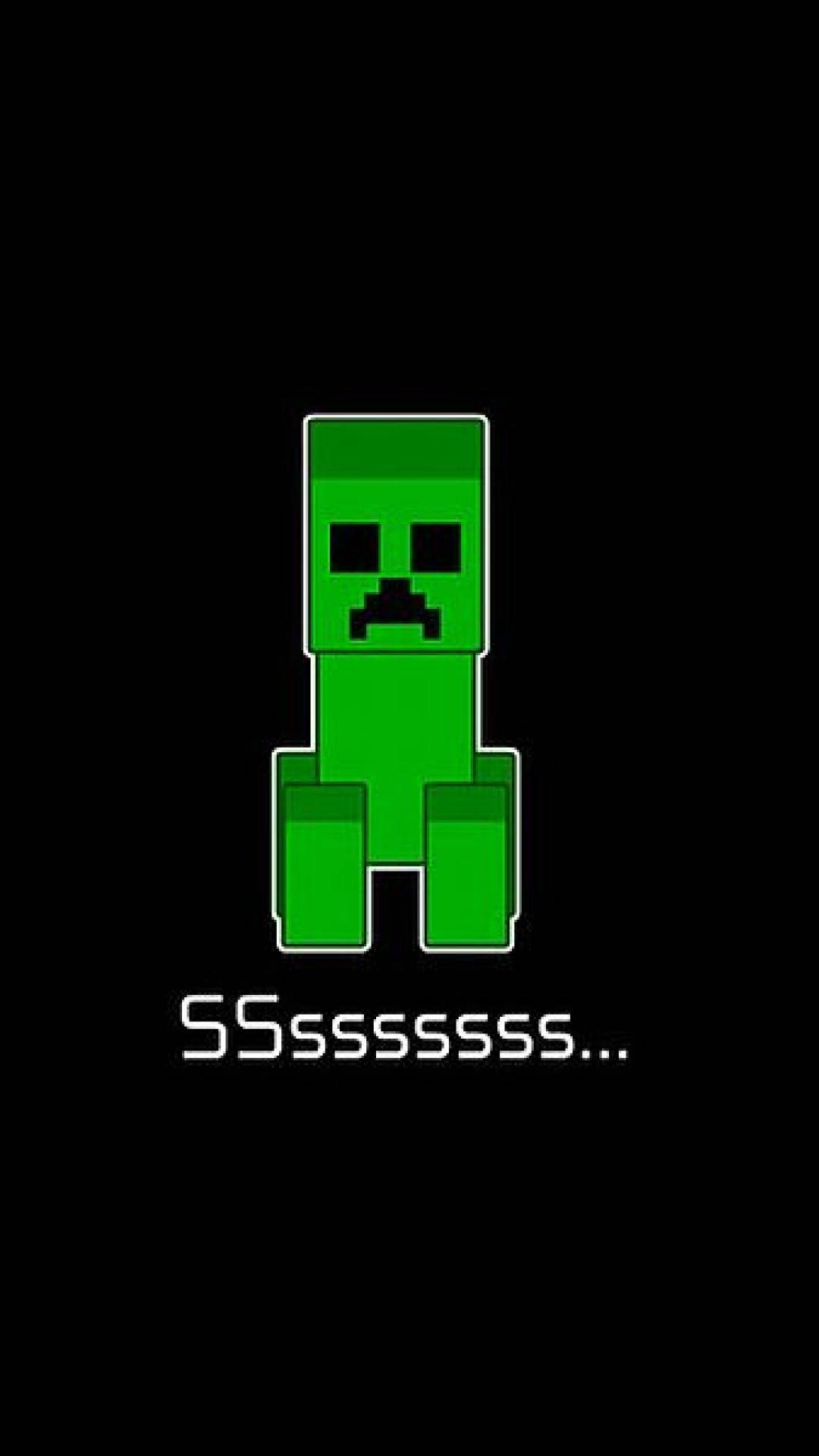 Minecraft, green creeper, pixelated, Full HD Phone Wallpaper