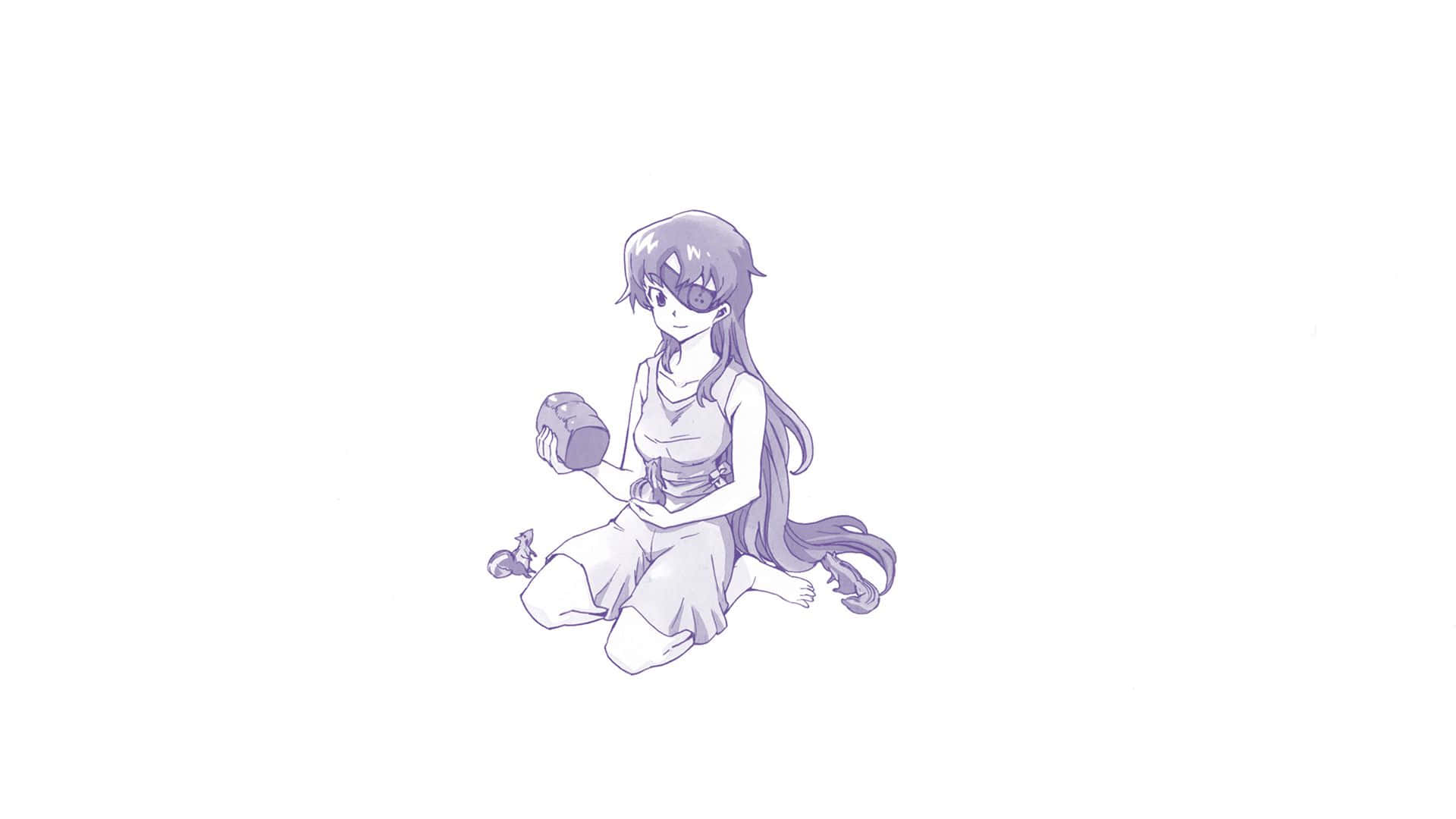 Minene Uryuu, purple-toned, anime girl, Full HD Desktop Wallpaper