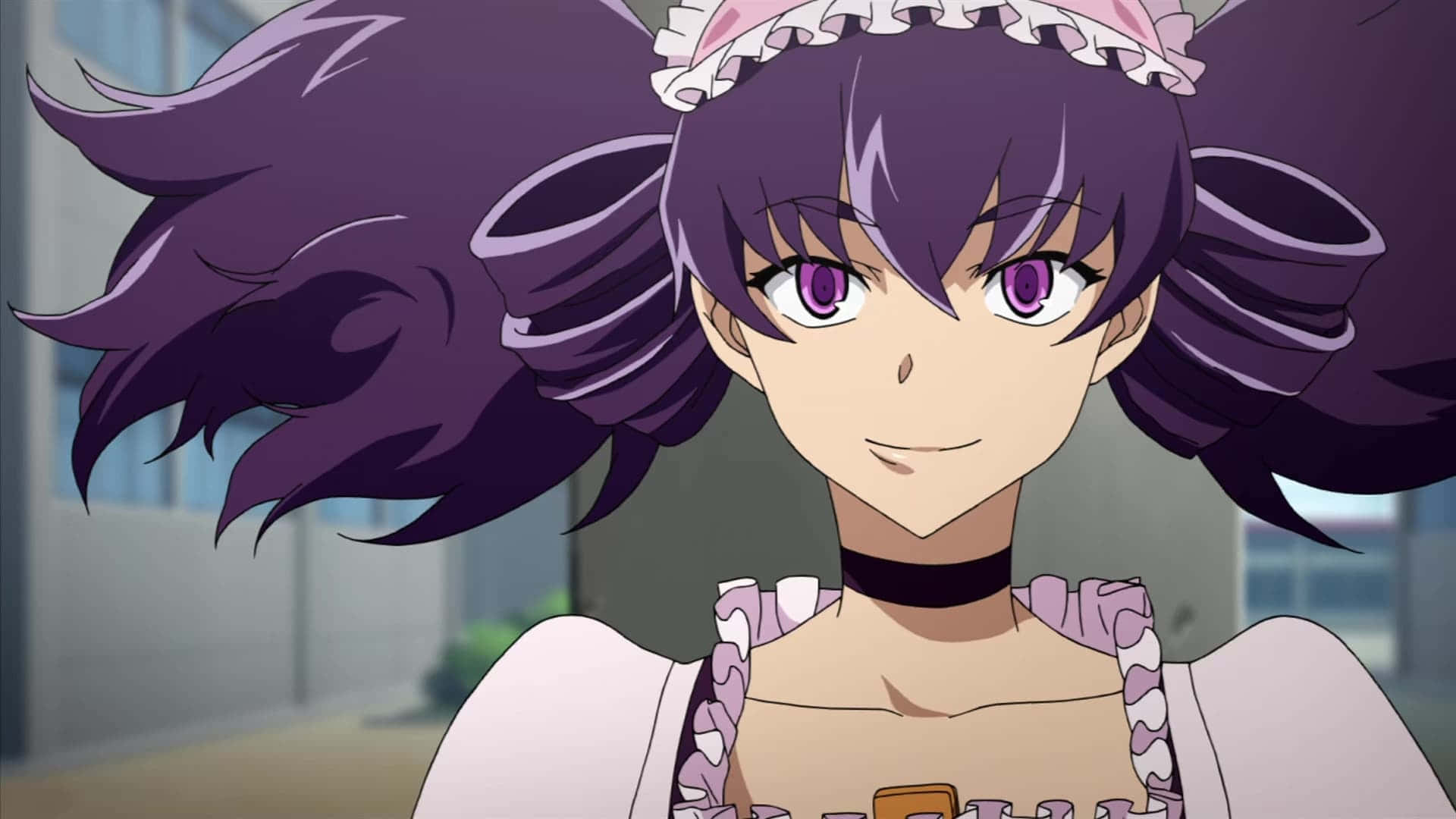 Minene Uryuu, purple hair, purple eyes, Full HD Desktop Wallpaper