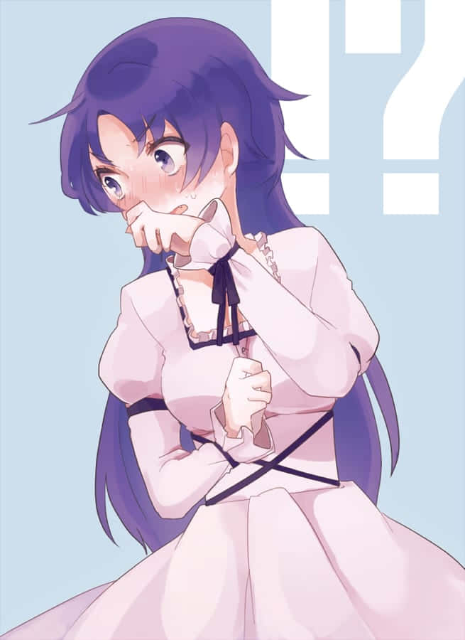 Minene Uryuu, purple hair, wide eyes, SD Phone Wallpaper