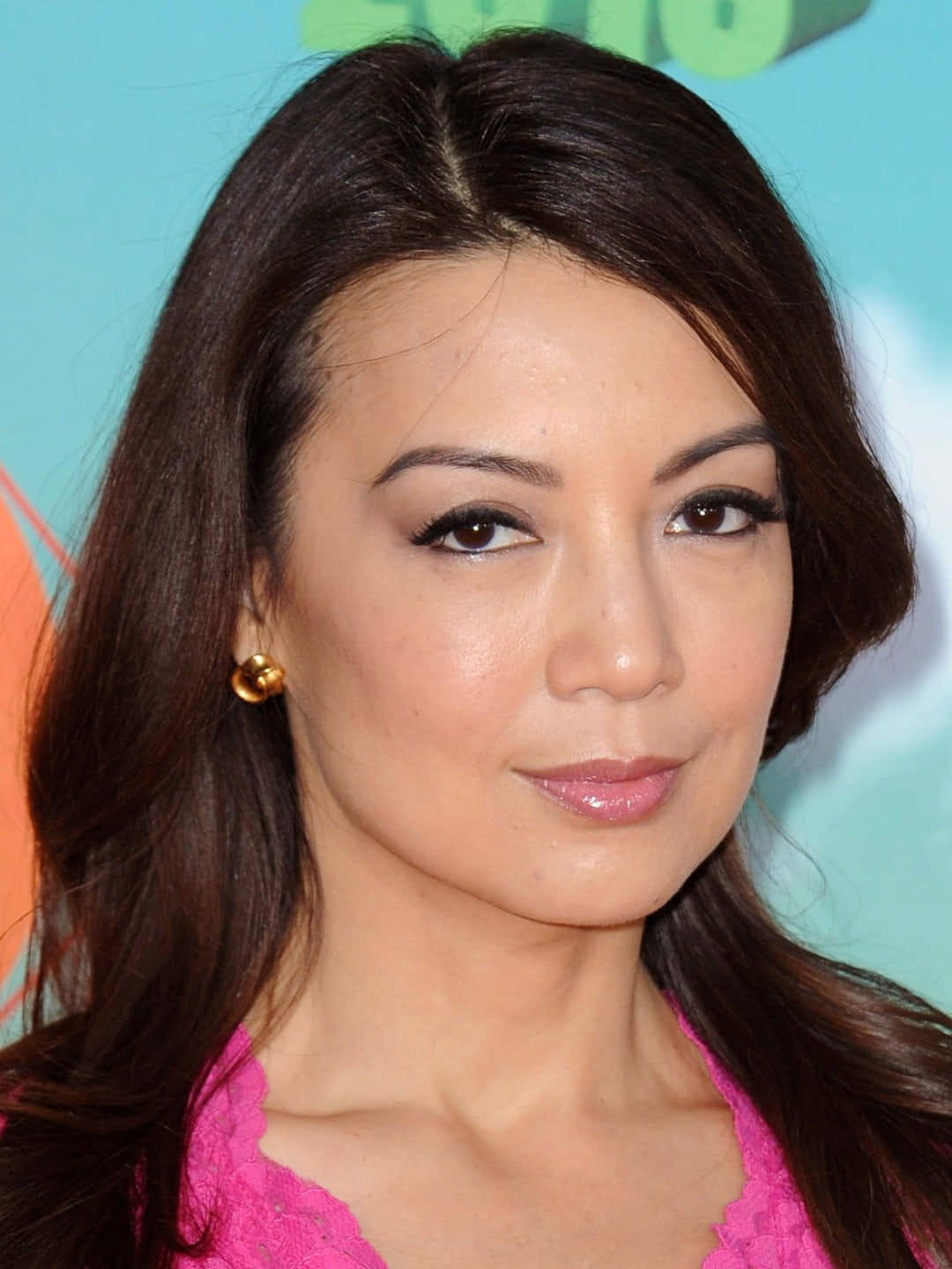 Ming Na Wen, dark hair, pink top, HD Phone Wallpaper