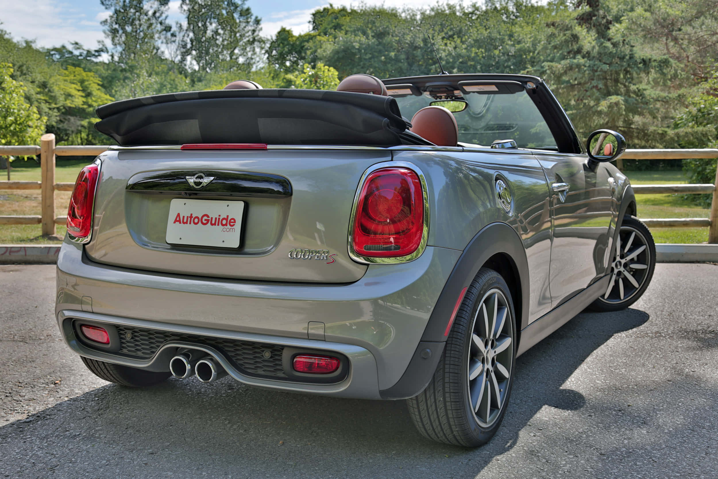 MINI Cooper S convertible, silver, asphalt, Full HD Desktop Wallpaper