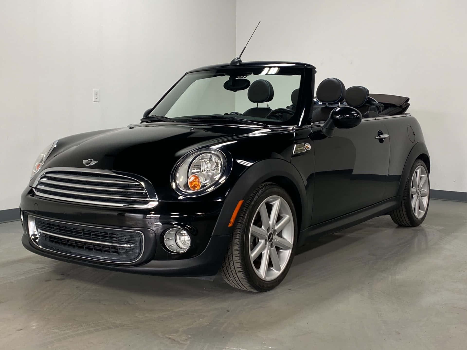 Mini Cooper Convertible, black, chrome accents, Full HD Desktop Wallpaper
