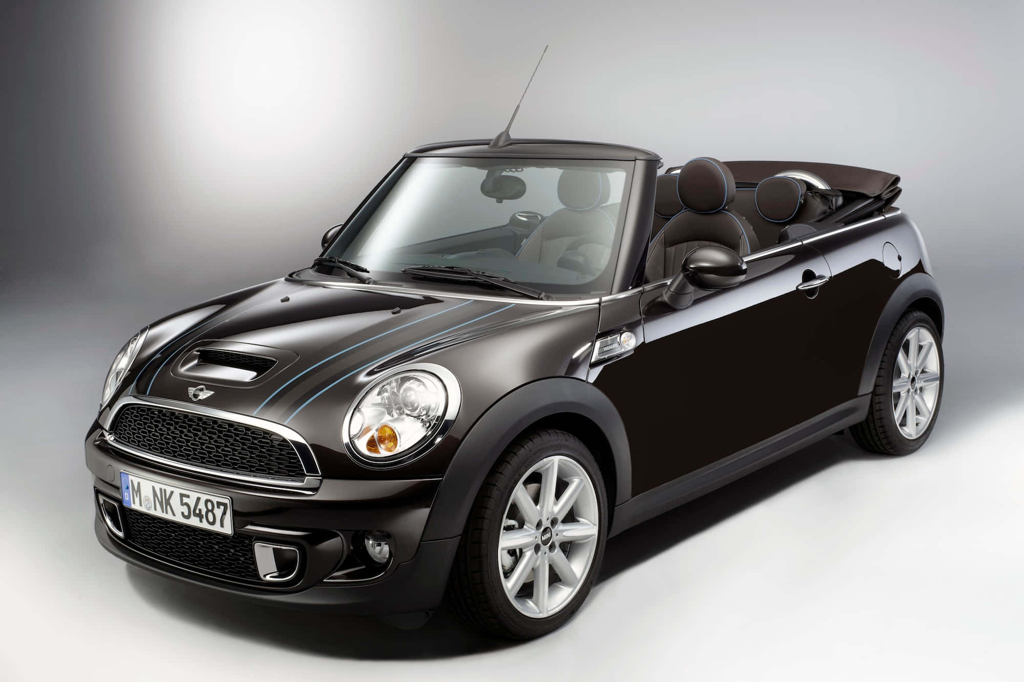 MINI Cooper convertible, black, silver rims, Full HD Desktop Wallpaper