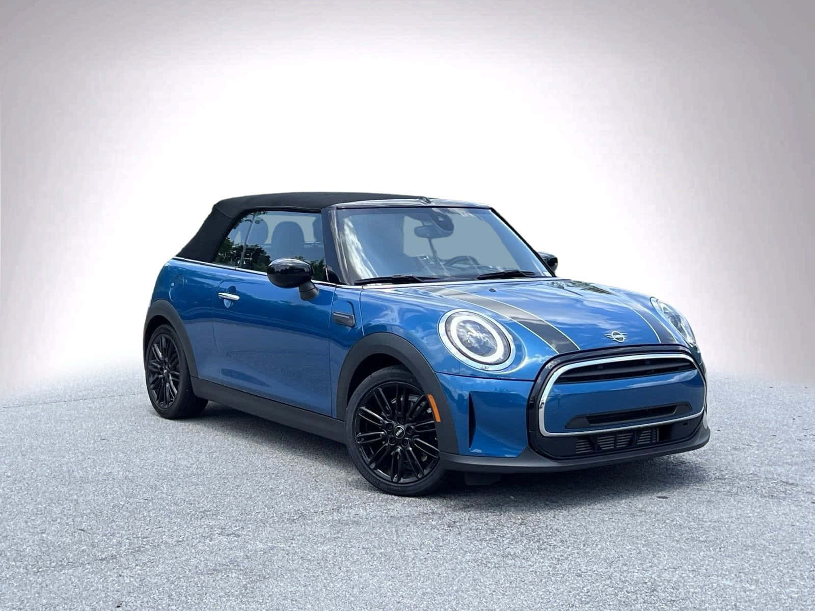 Mini Cooper Convertible, blue, black accents, HD Desktop Wallpaper