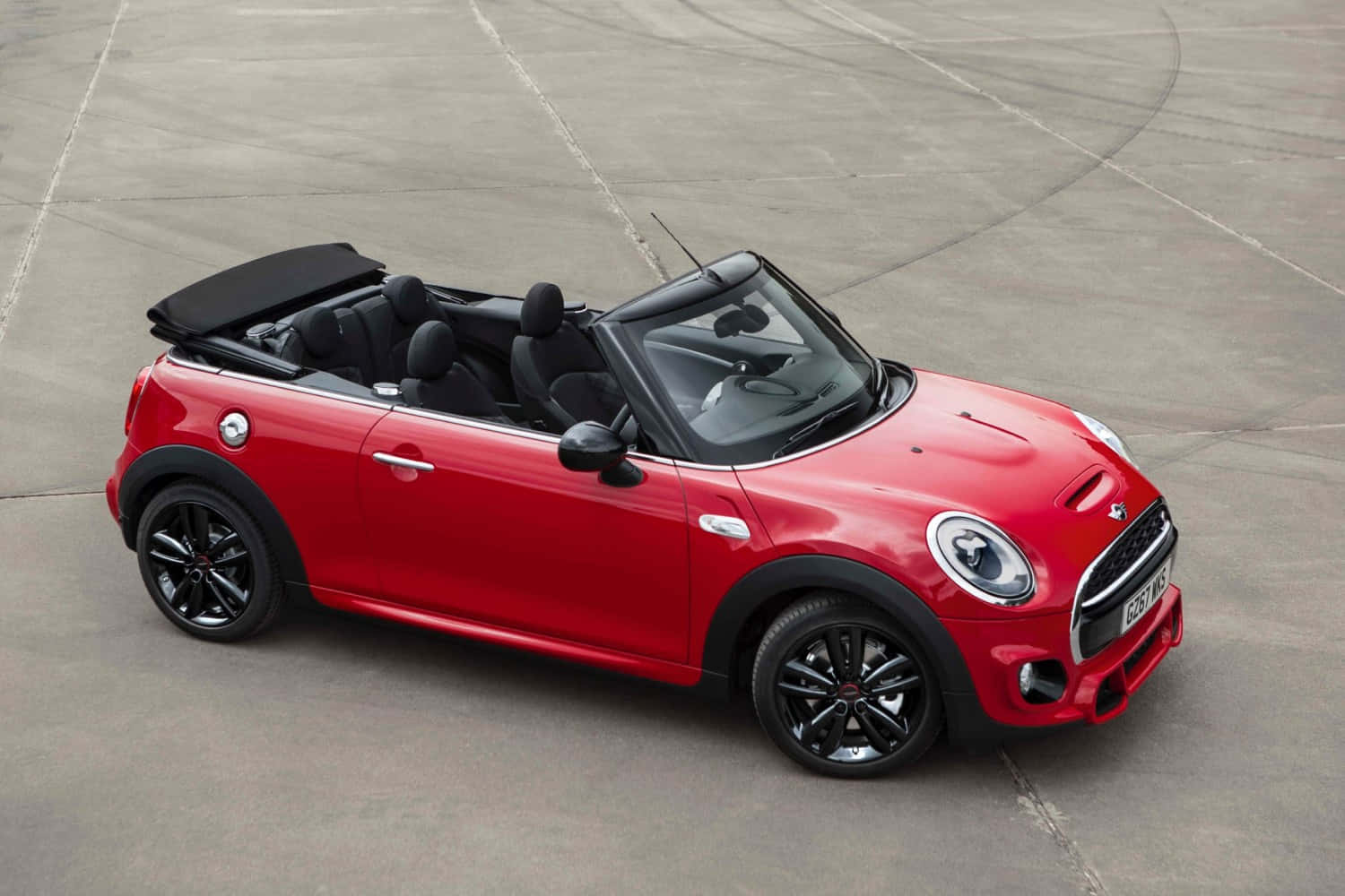 Mini Cooper S Convertible, vibrant red, black accents, HD Desktop Wallpaper