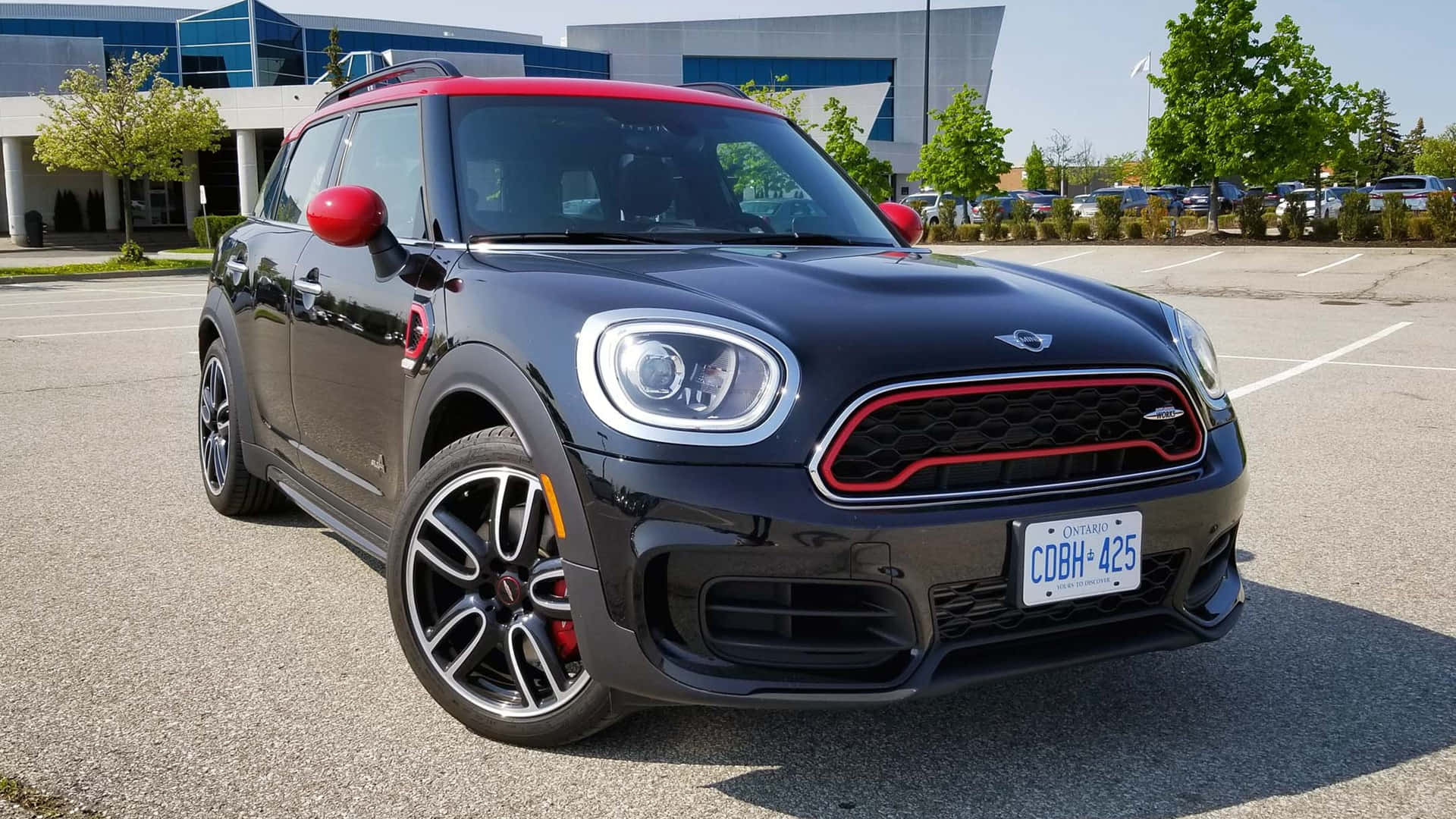 Mini Cooper Countryman, sleek black, red accents, Full HD Desktop Wallpaper