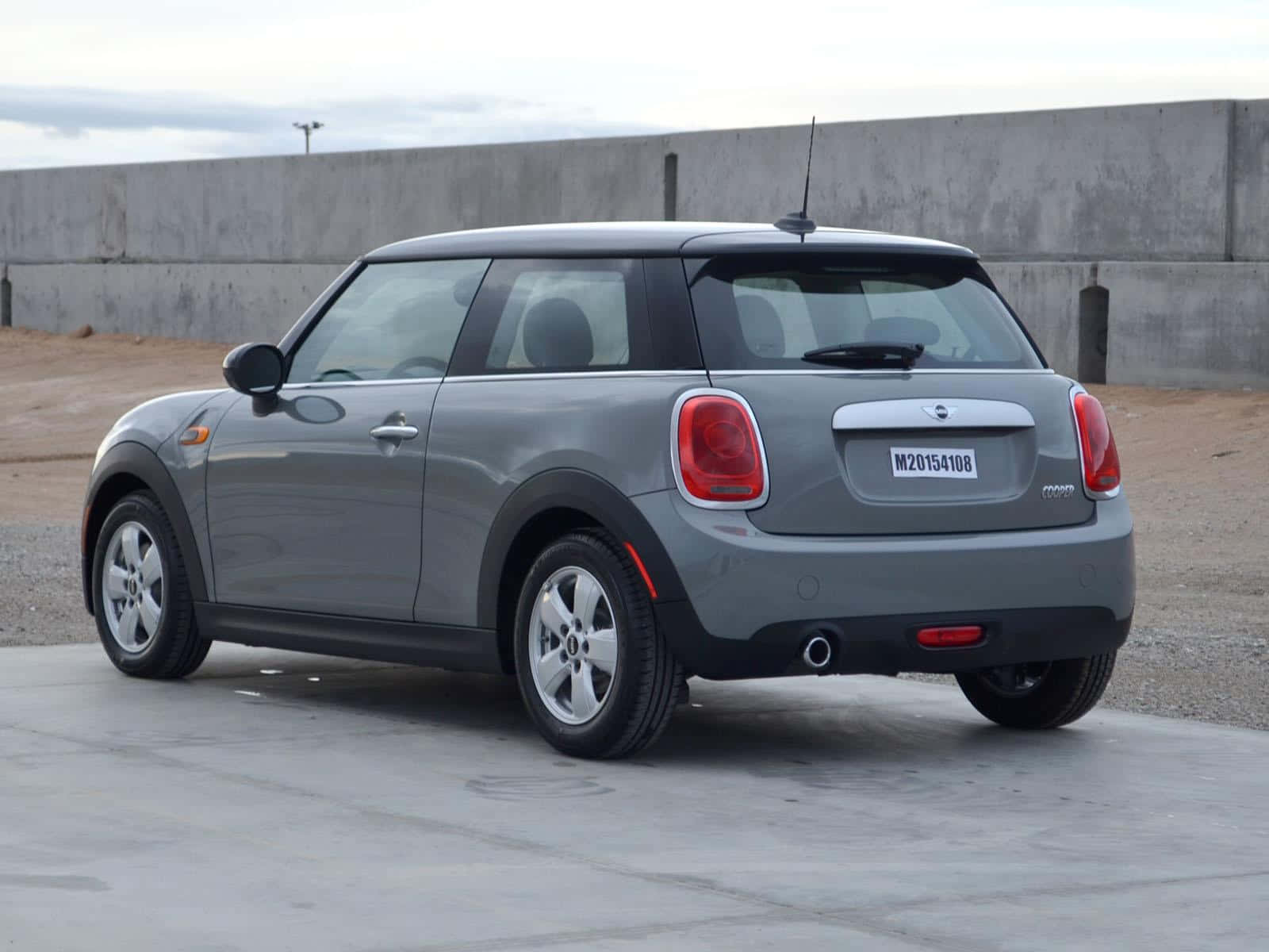 MINI Cooper Hardtop 2 Door, sleek gray, concrete lot, HD Desktop Wallpaper