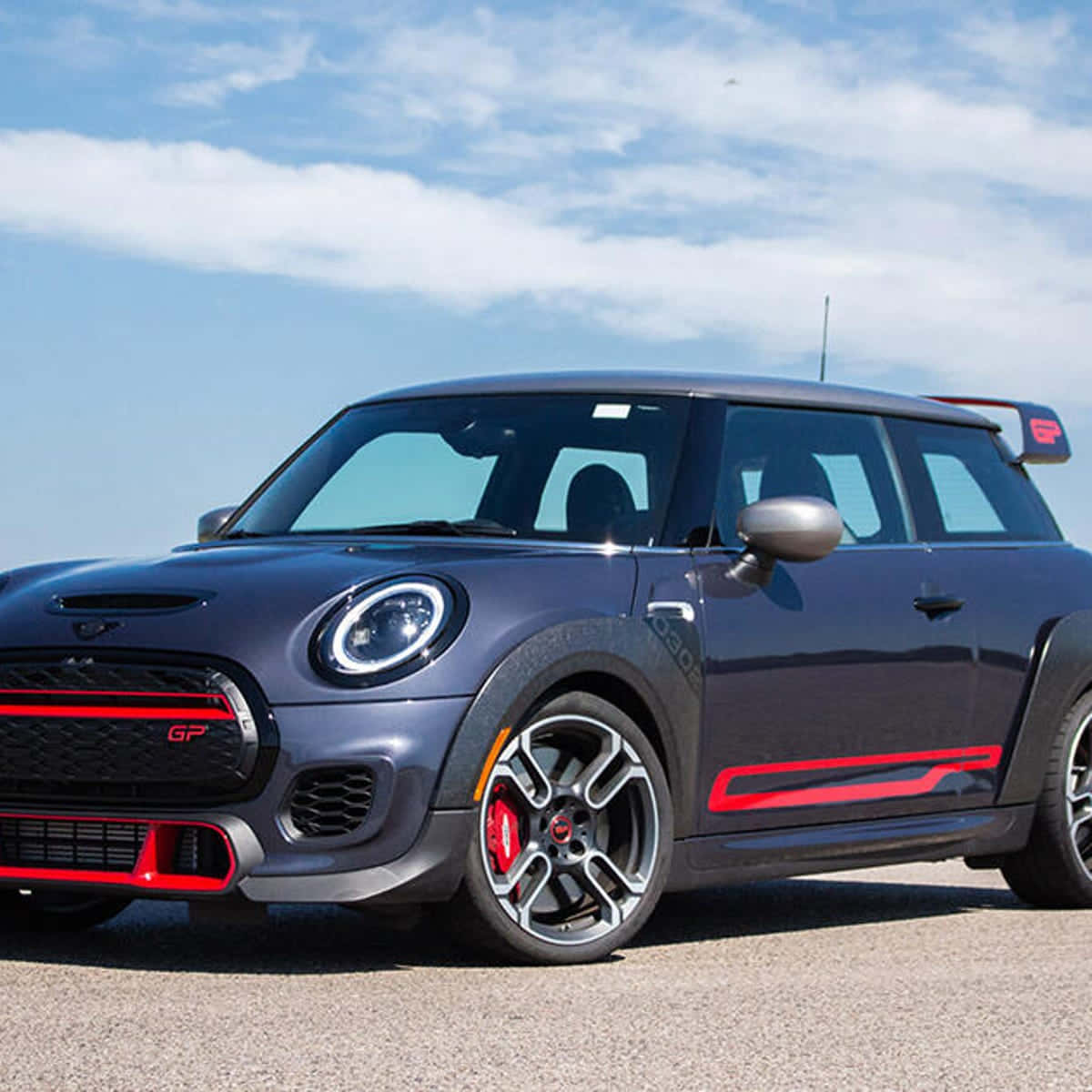 Mini Cooper Hardtop 2 Door, dark gray, bold red accents, SD Desktop Wallpaper