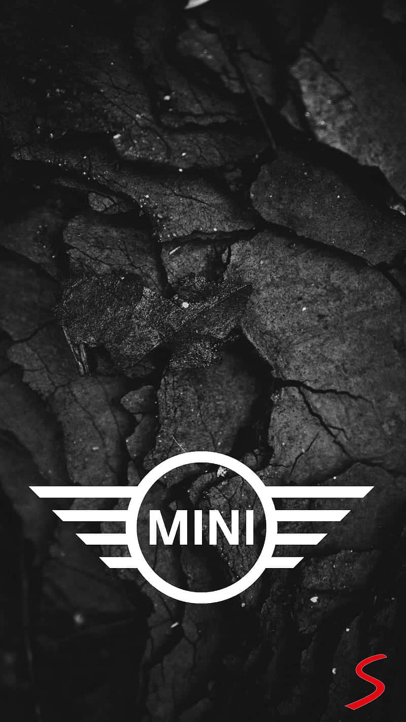 MINI logo, wings, cracked black asphalt background, HD Phone Wallpaper