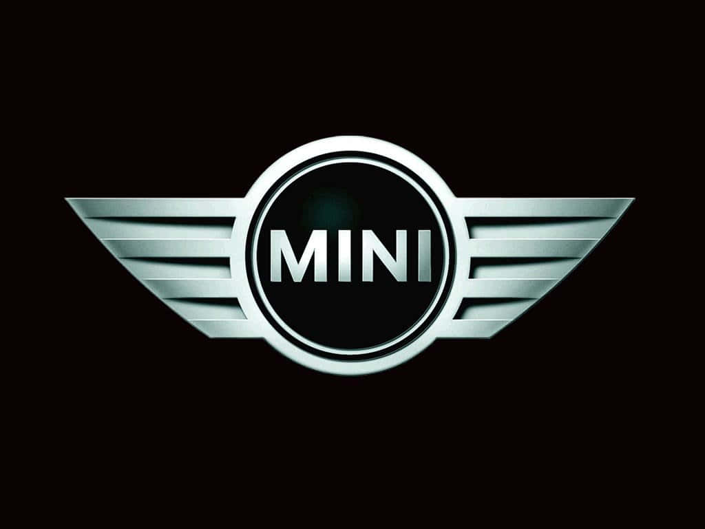 Mini Cooper Logo, shiny silver, winged emblem, SD Desktop Wallpaper