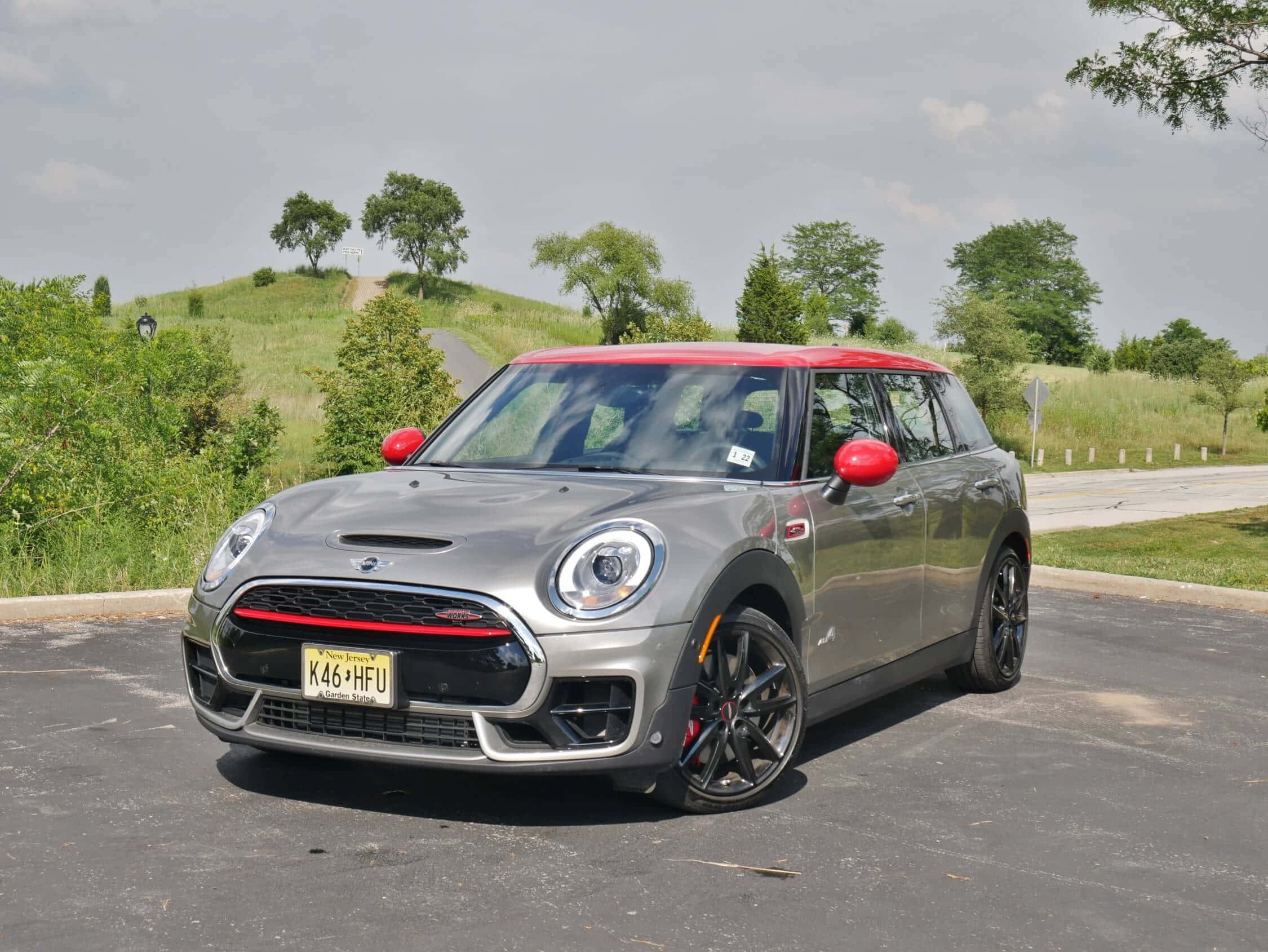 Mini Cooper S Clubman All4, silver, red roof, Full HD Desktop Wallpaper