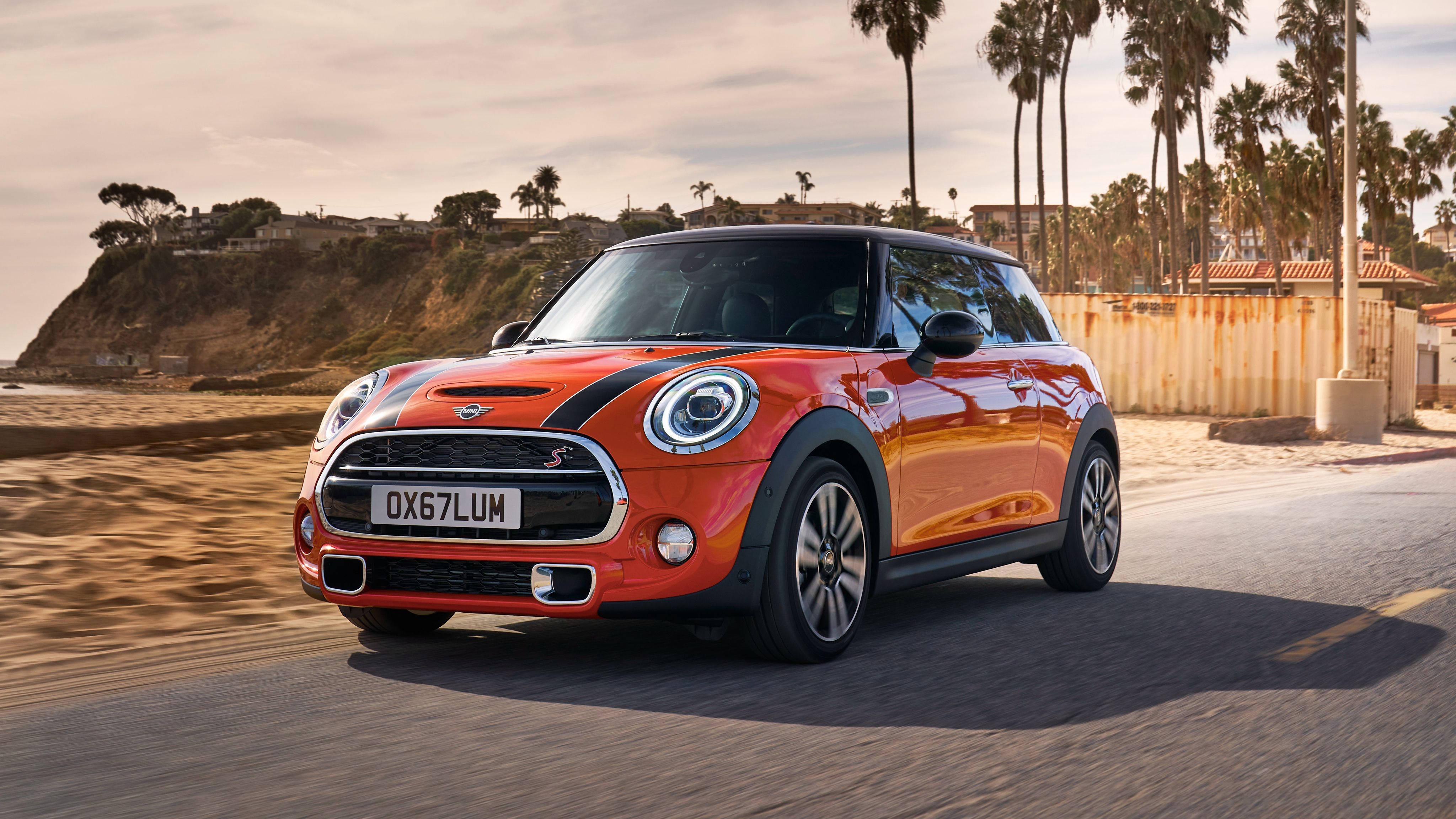 Mini Cooper S, 2018, coastal road, 4K Desktop Wallpaper