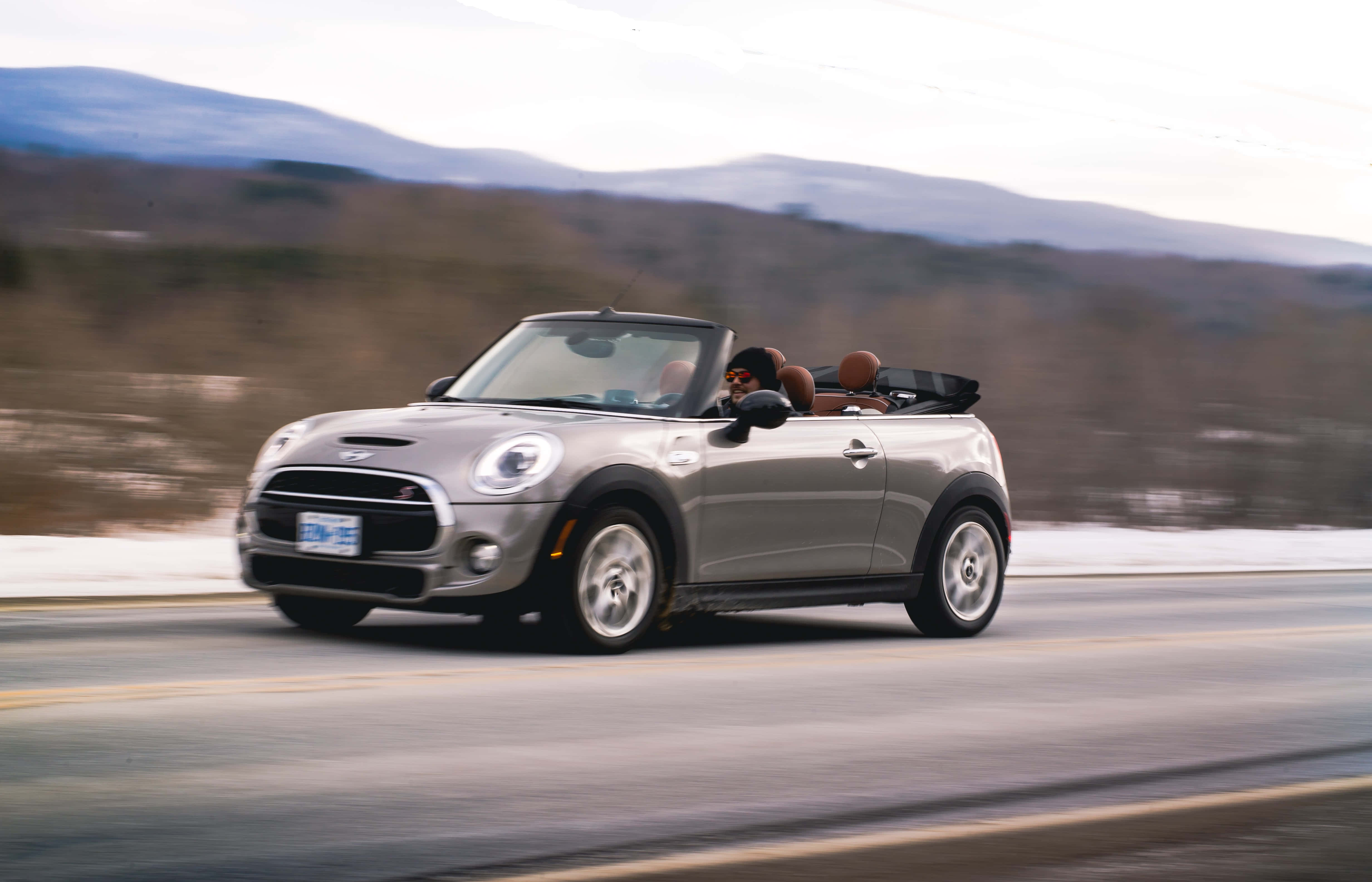 Mini Cooper S Convertible, silver, convertible, 4K Desktop Wallpaper
