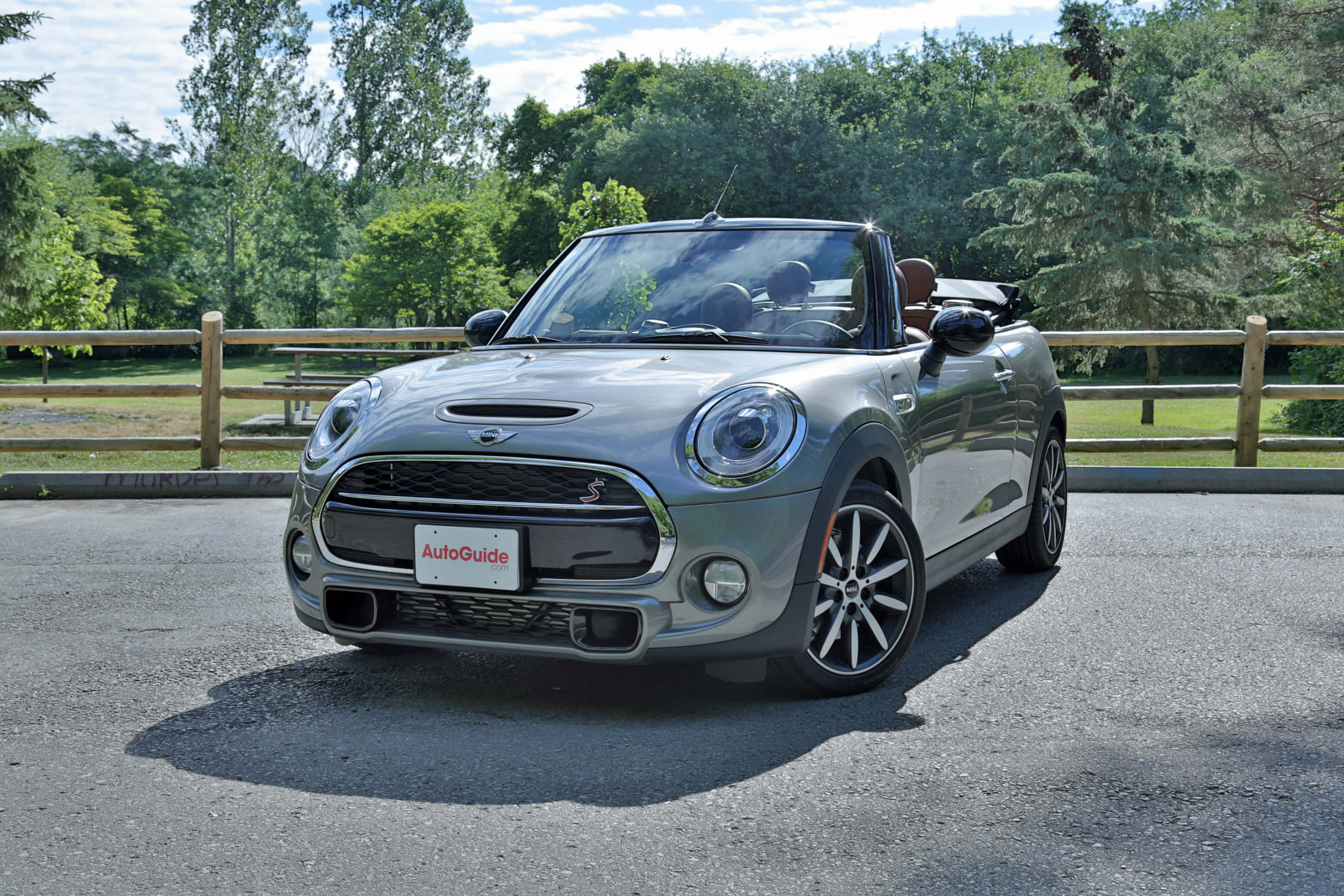 Mini Cooper S Convertible, silver, asphalt, Full HD Desktop Wallpaper