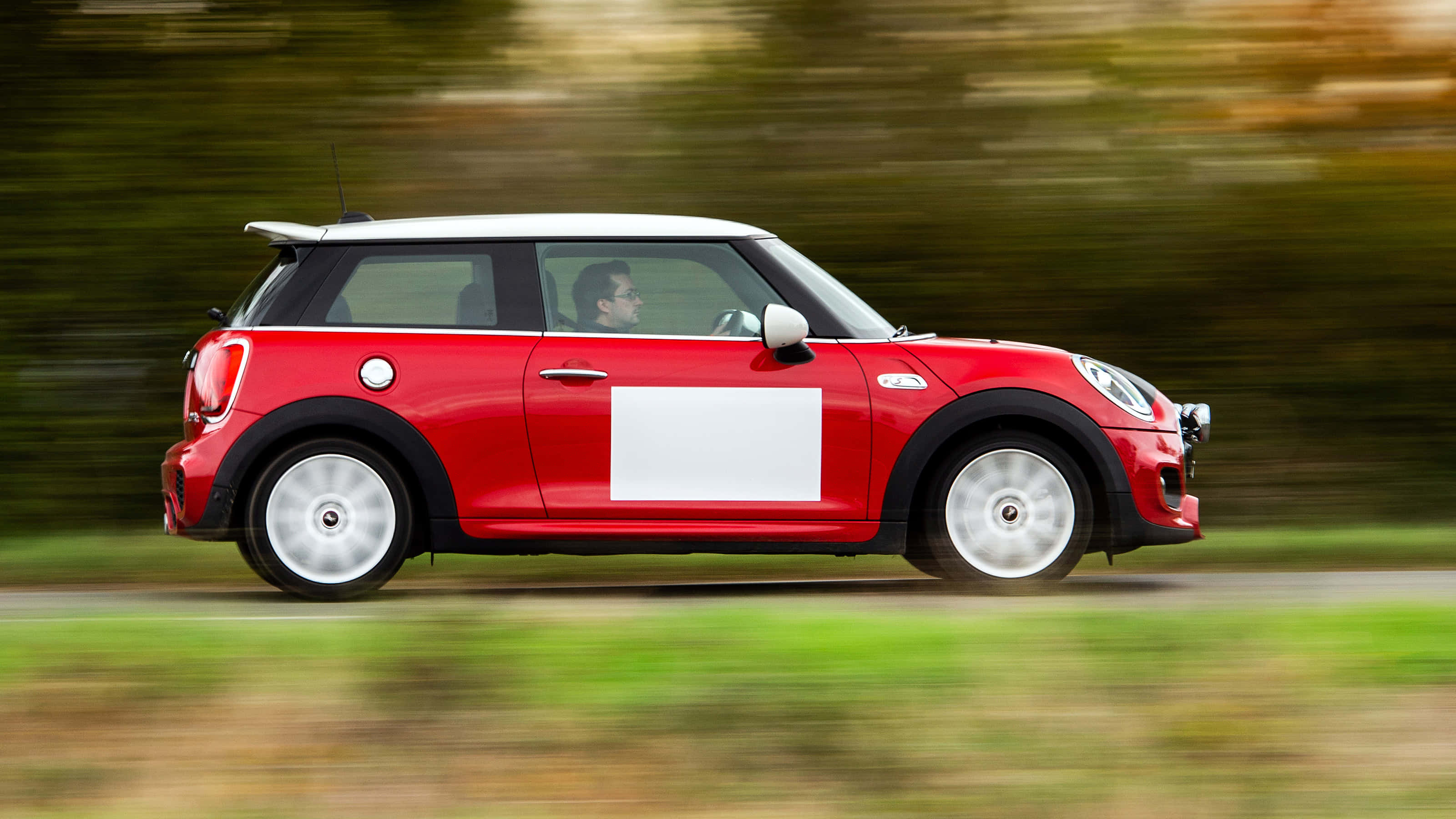 Mini Cooper S, red, motion blur, 2K Desktop Wallpaper