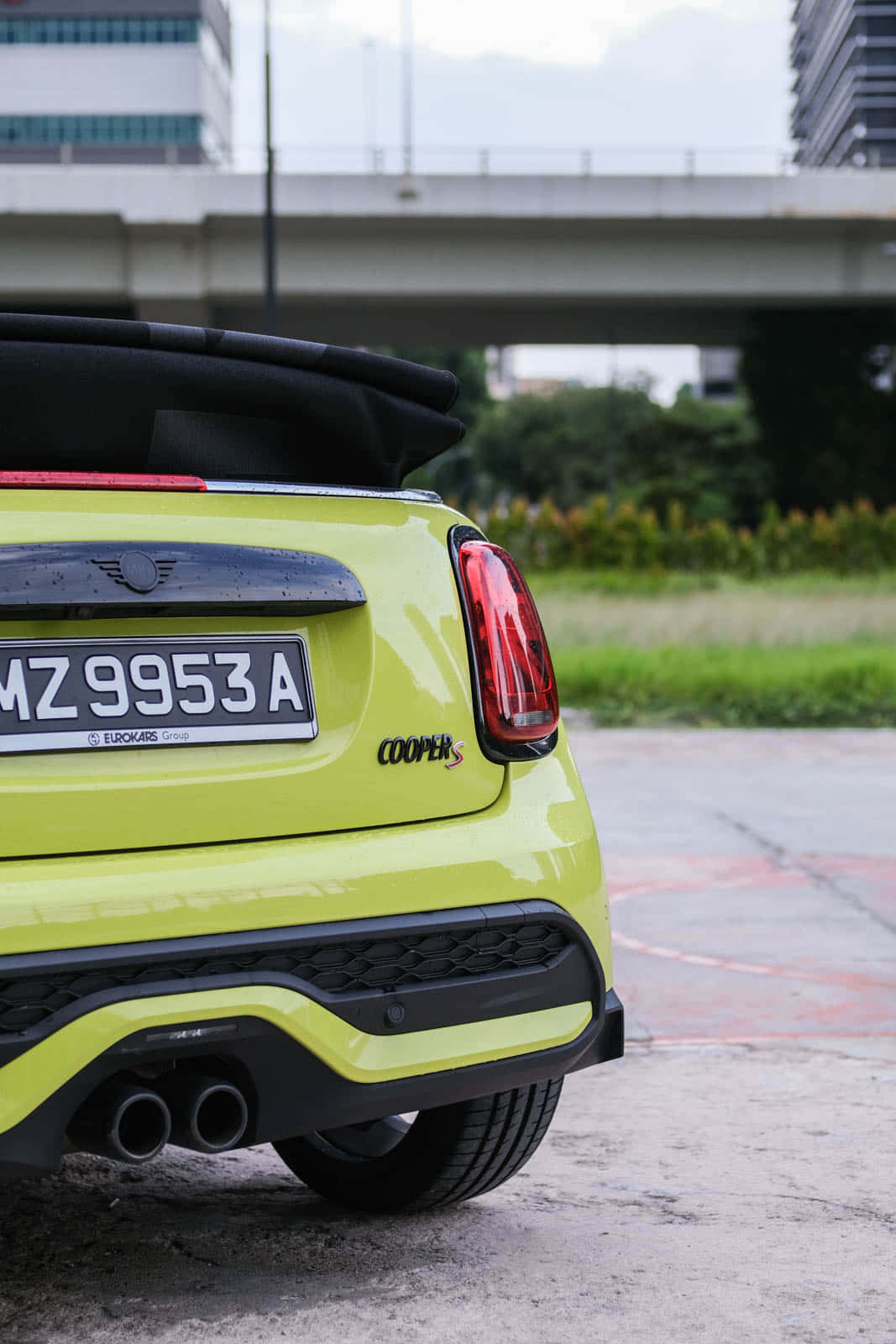 Mini Cooper S, lime green, convertible, HD Phone Wallpaper
