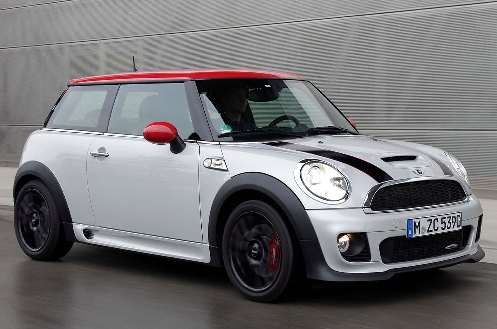 Mini Cooper S, silver, red roof, HD Desktop Wallpaper