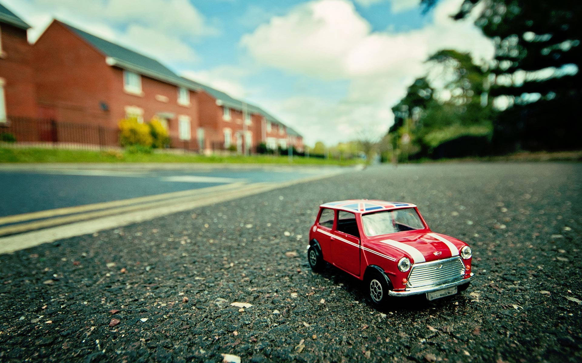 Mini Cooper, red, asphalt, Full HD Desktop Wallpaper
