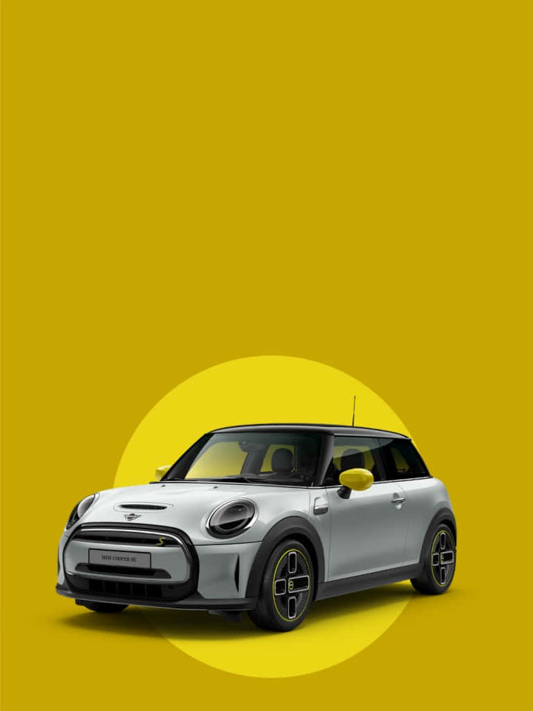 Mini Cooper SE, electric yellow, silver, SD Phone Wallpaper