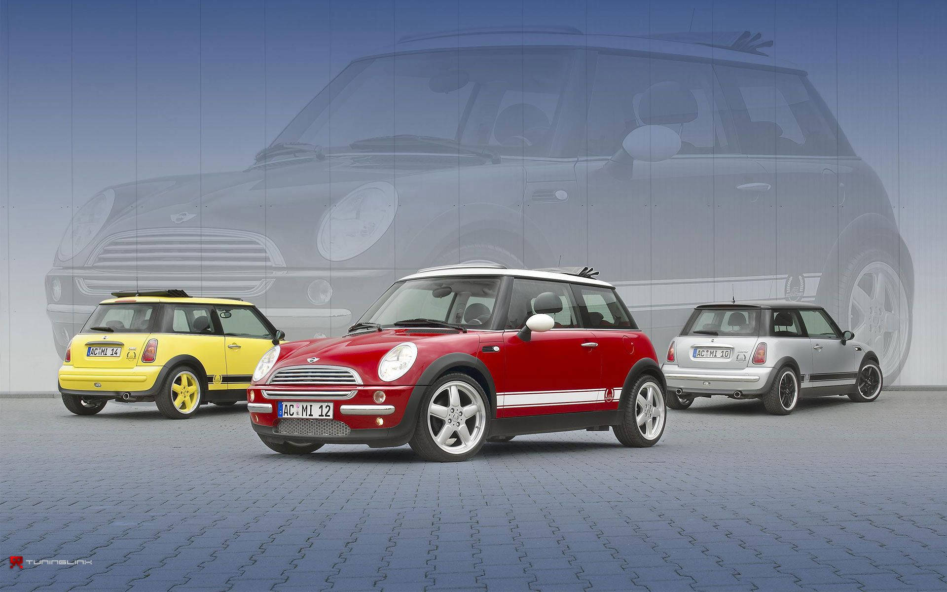 Mini Cooper, red, yellow, Full HD Desktop Wallpaper