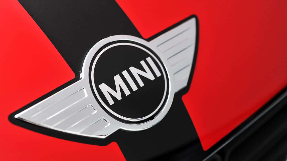 MINI logo, shiny silver, black and red car body panels, SD Desktop Wallpaper