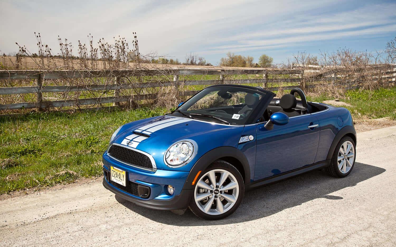 Mini Roadster, blue, convertible, HD Desktop Wallpaper
