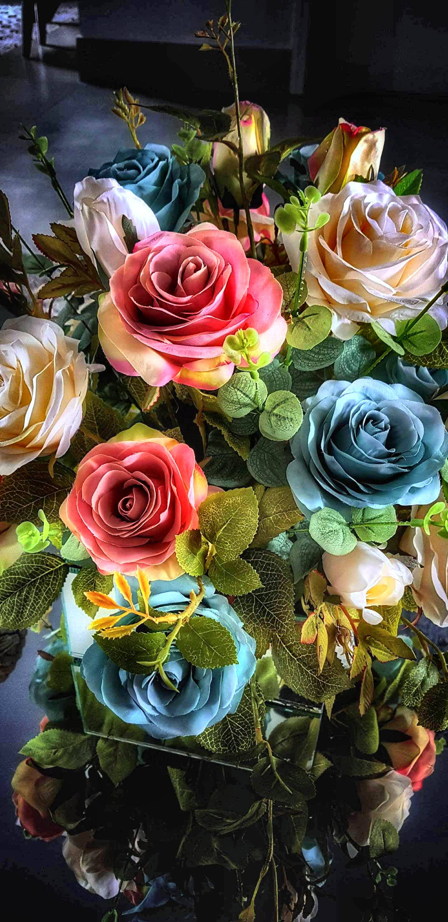 Elegant Flower Mobile, multicolored roses, pink, 2K Phone Wallpaper