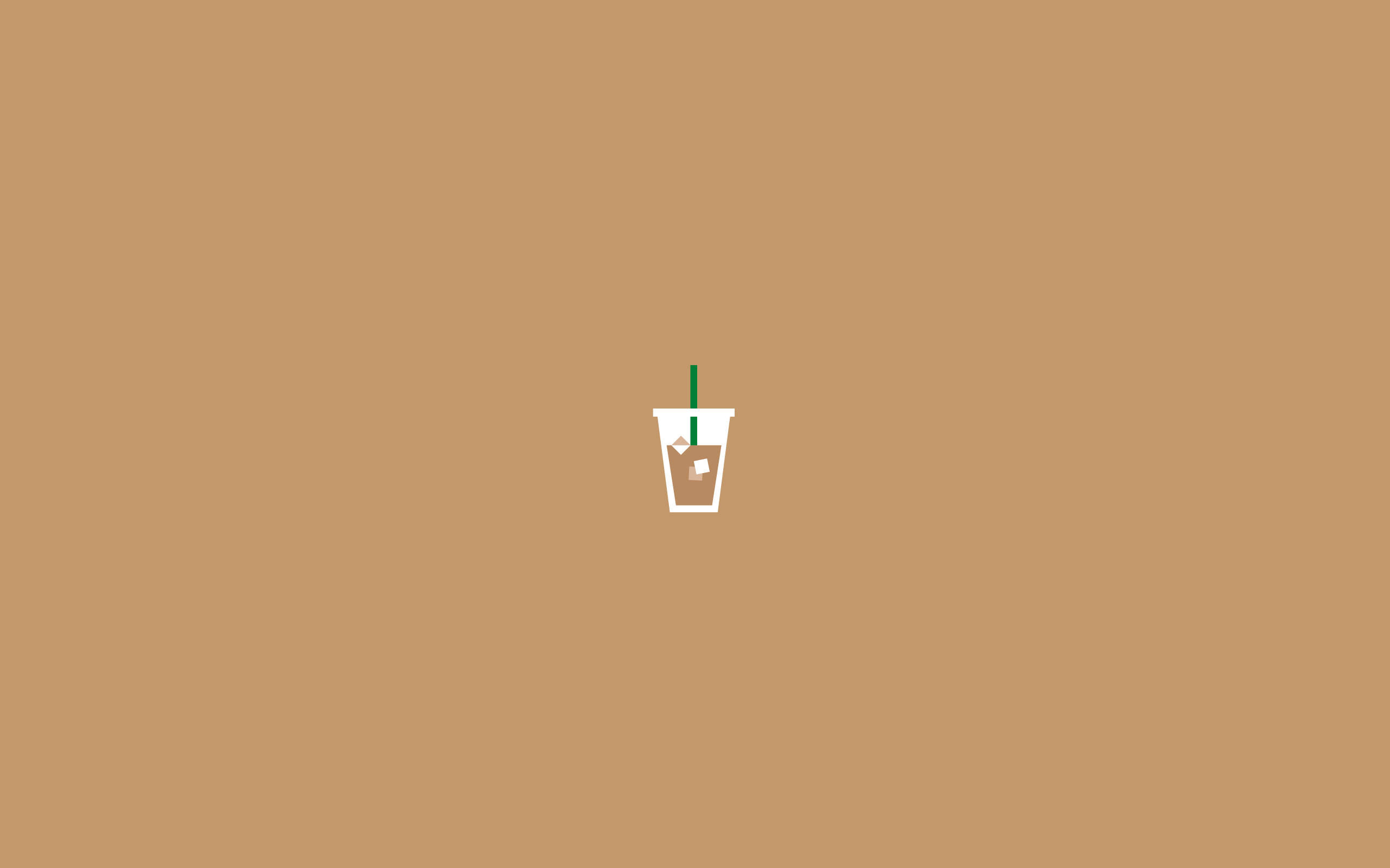 iced coffee, minimalist white iced coffee cup, green straw, 2K Desktop Wallpaper
