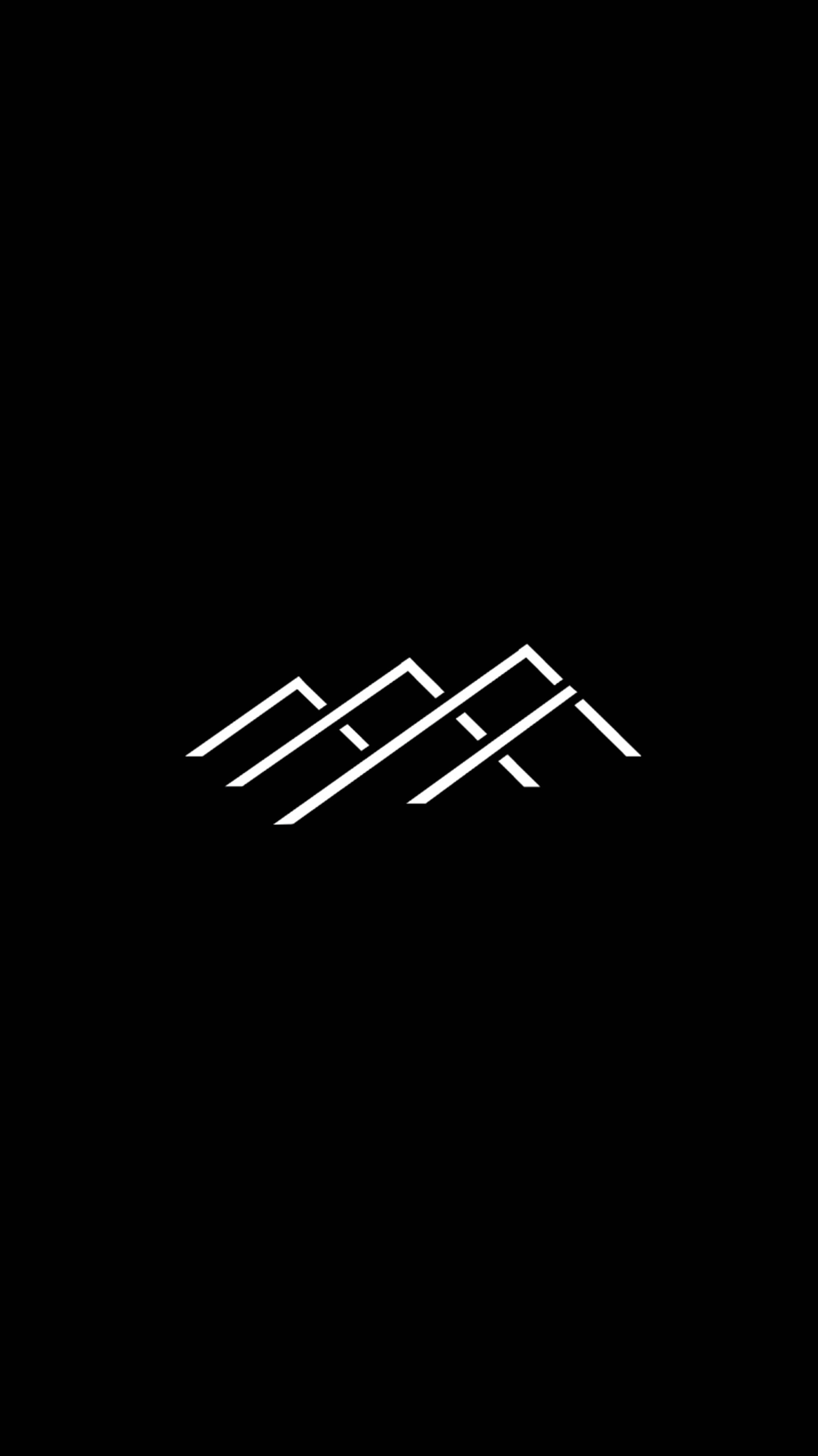 mountains outline, minimalist, black phone, 4K Phone Wallpaper