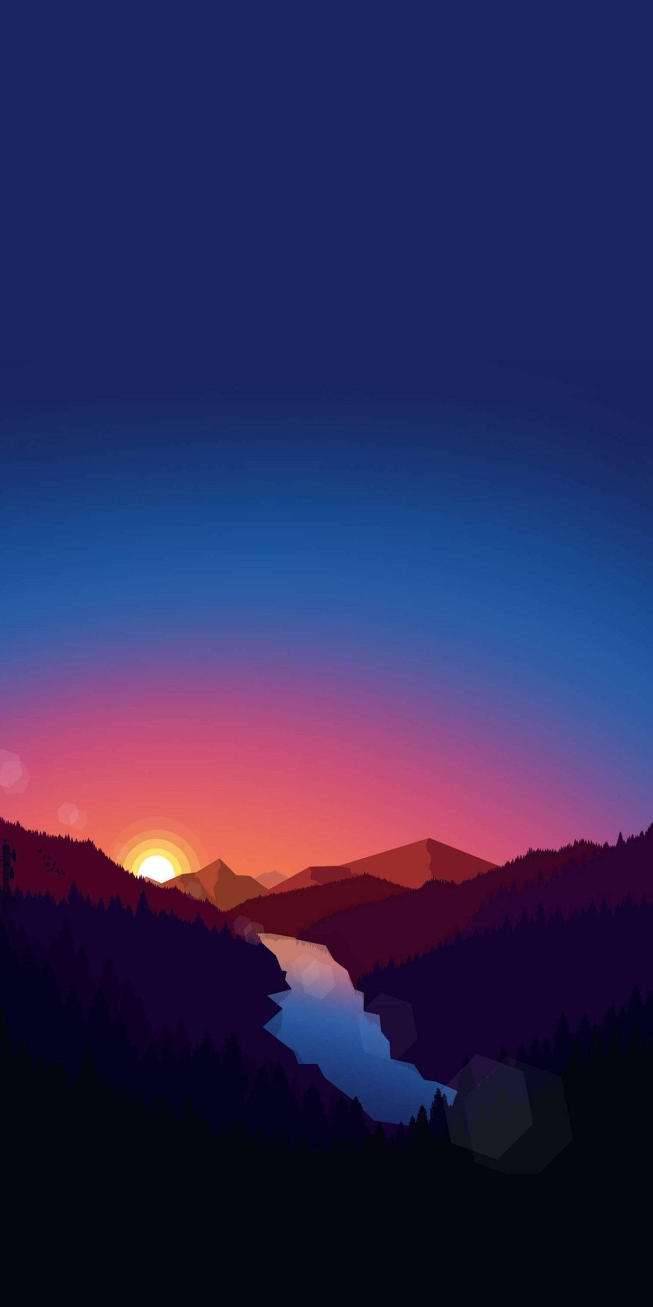 Sunset, Mountains, Mountain Valley, 2K Phone Wallpaper