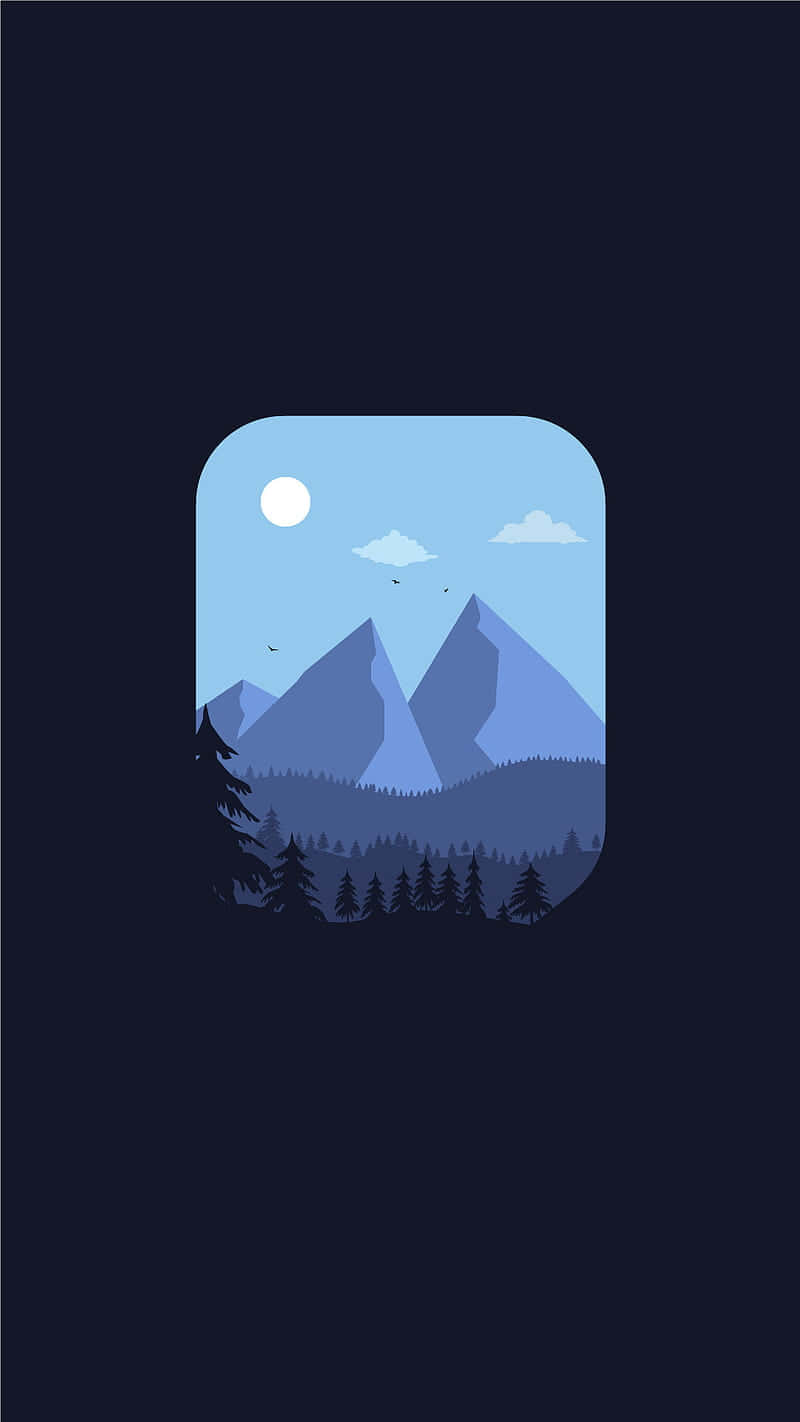 minimal iPhone, mountain range, bright moon, HD Phone Wallpaper