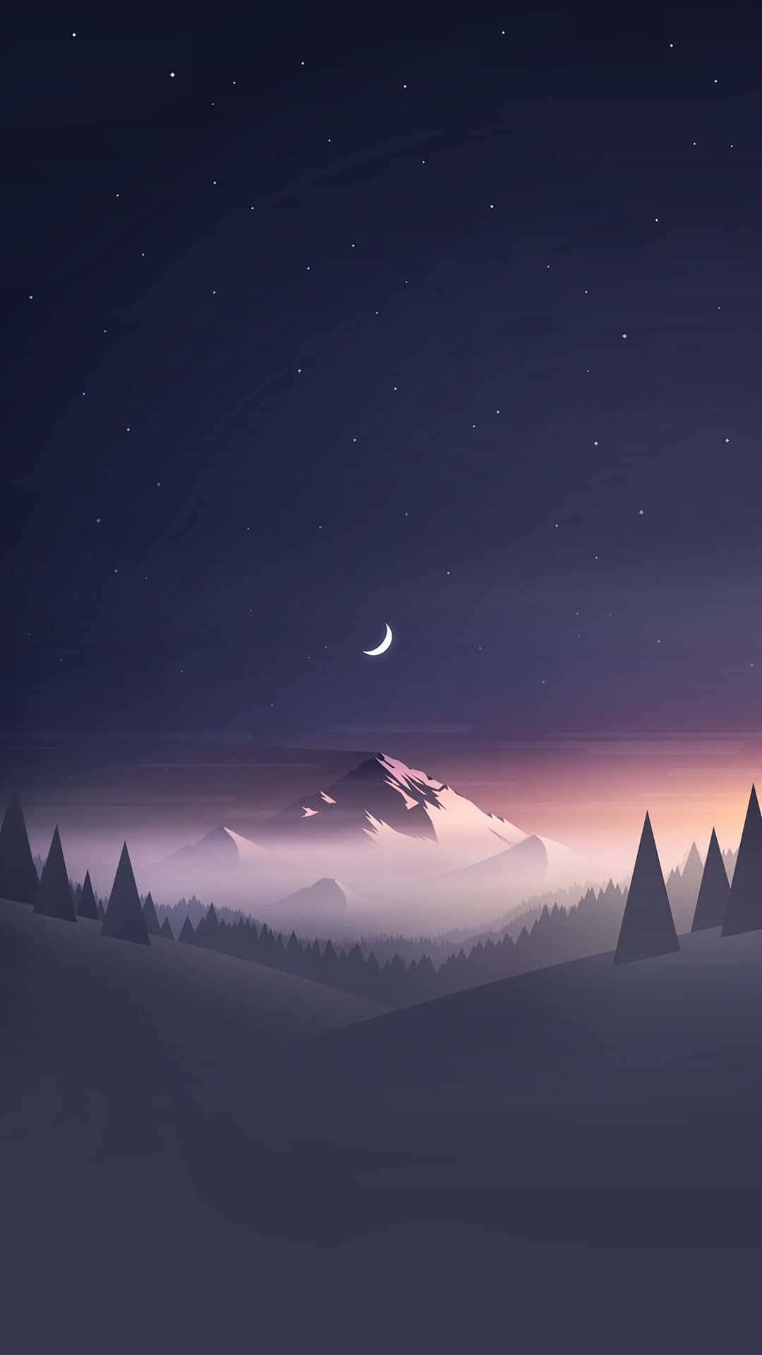 iPhone, crescent moon, stars, Full HD Phone Wallpaper