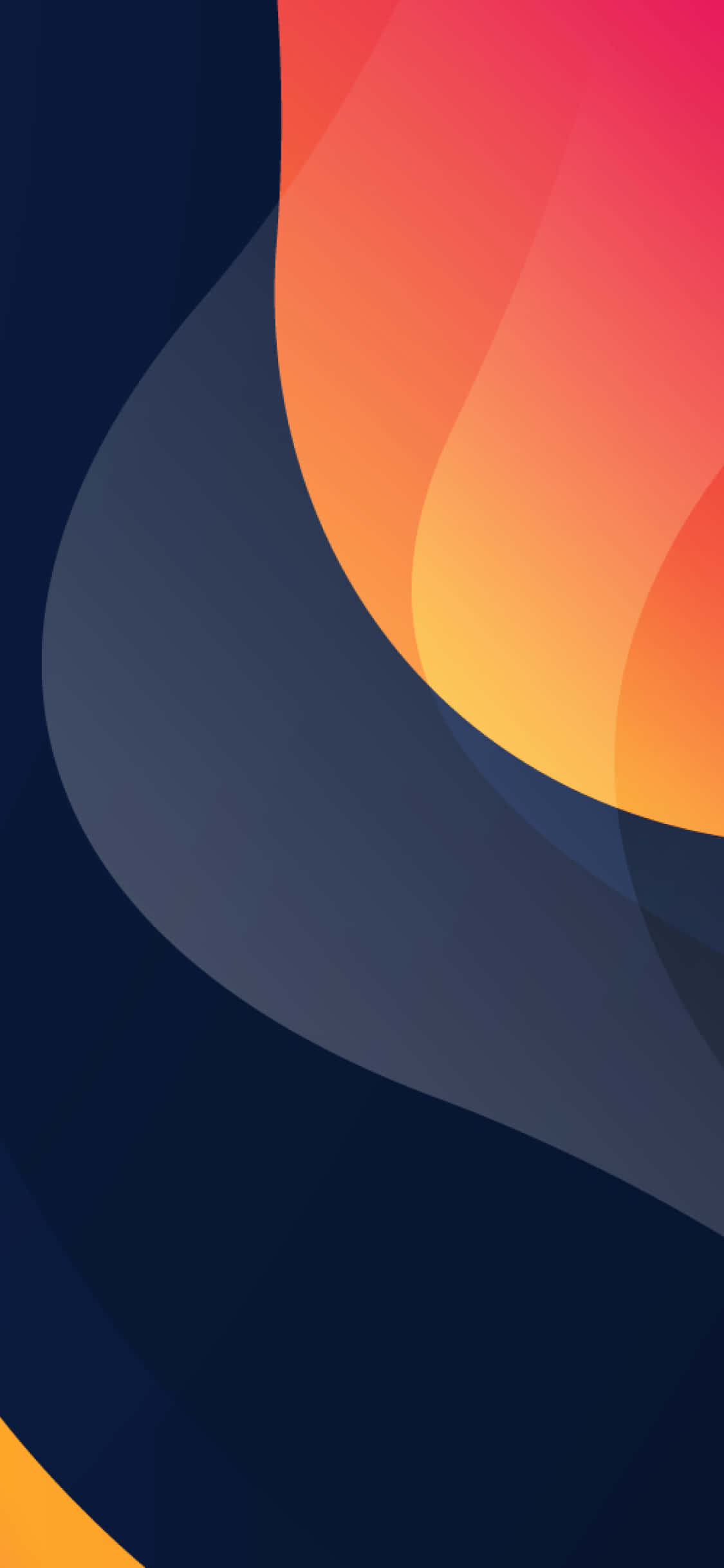 Minimal iPhone, fiery orange, deep navy blue, Full HD Phone Wallpaper