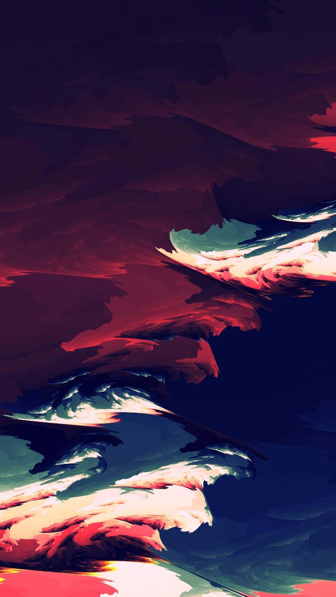 minimal iPhone, deep reds, blues, Full HD Phone Wallpaper