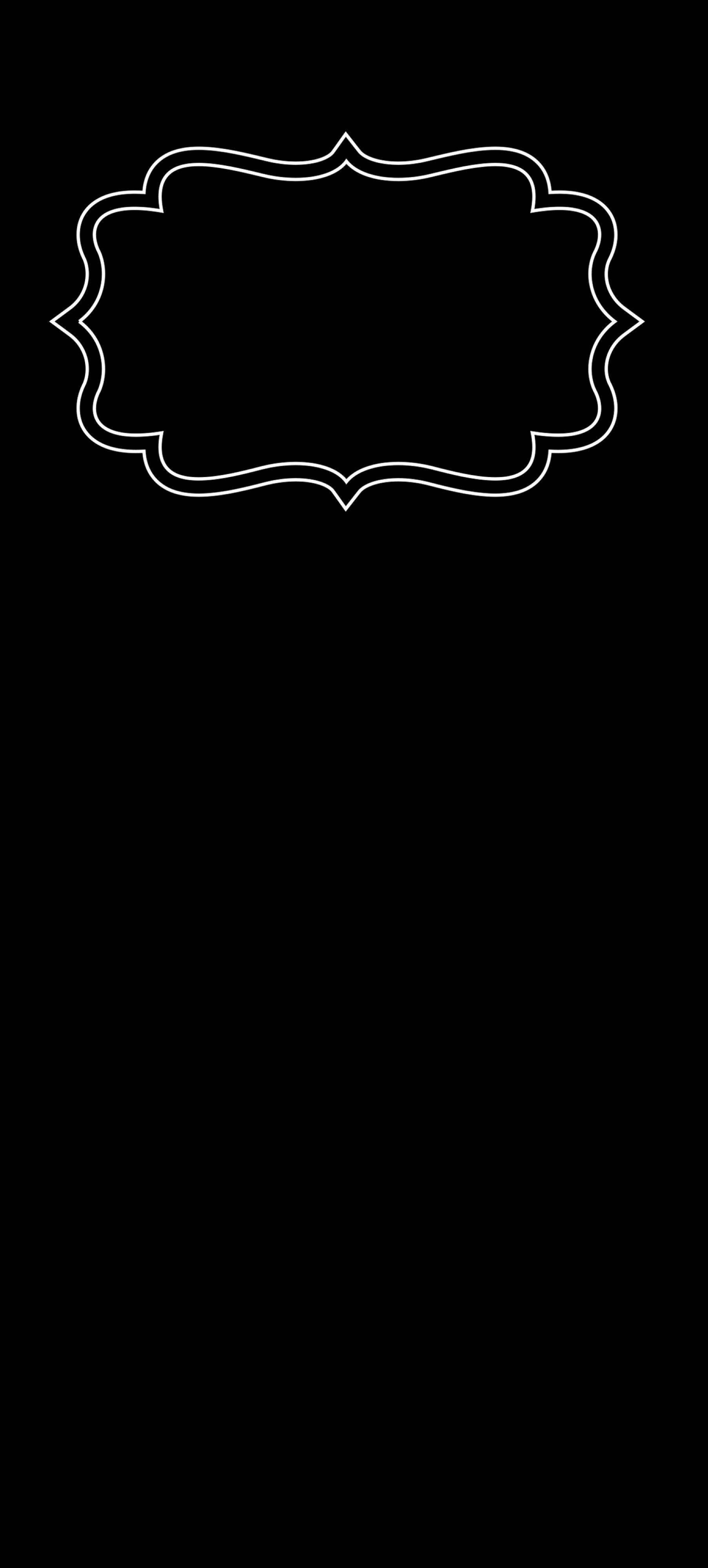 minimalist white ornate frame, solid black background, iPhone, 4K Phone Wallpaper