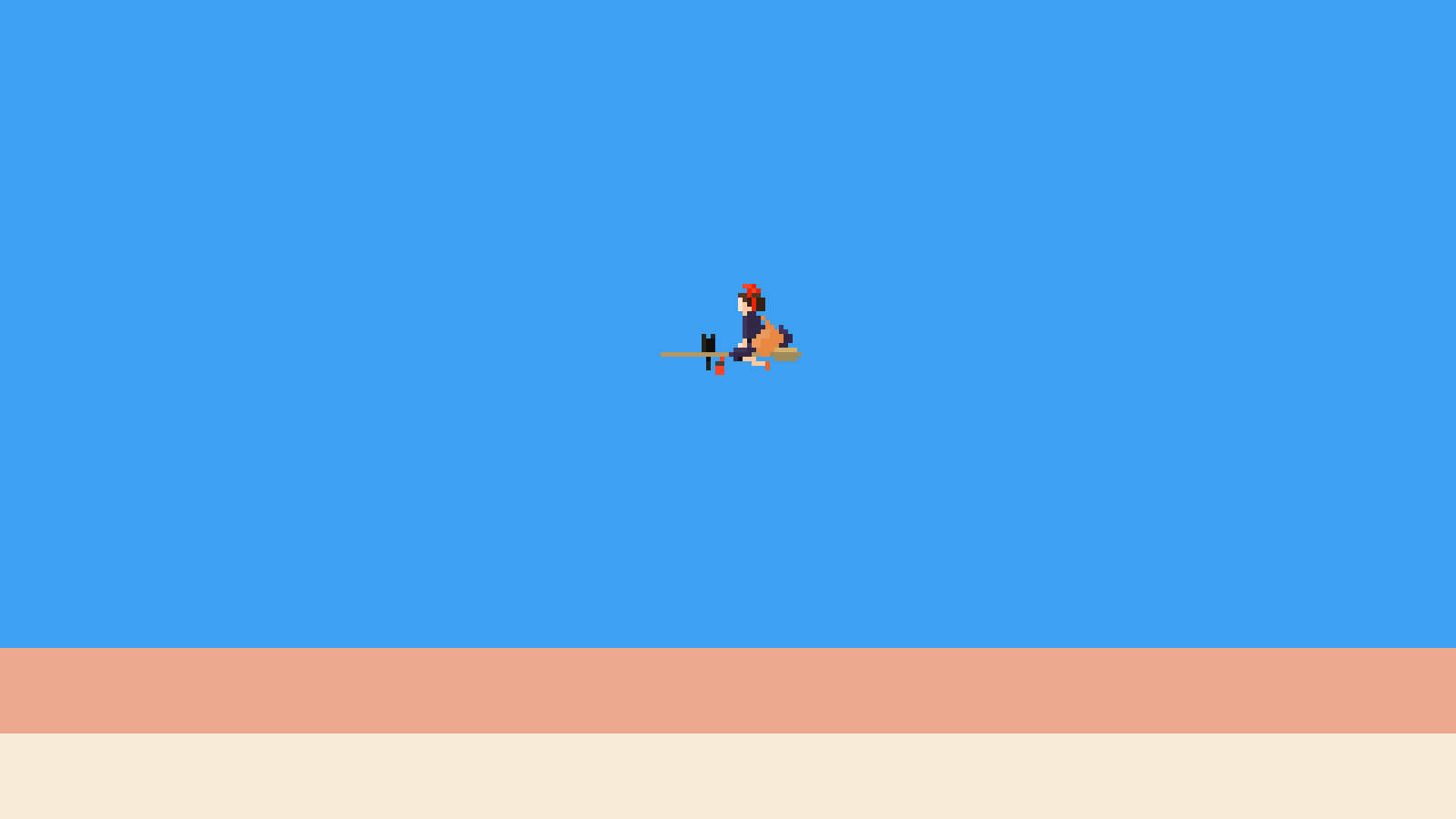 Minimal Pixel, Snow White, broomstick, HD Desktop Wallpaper
