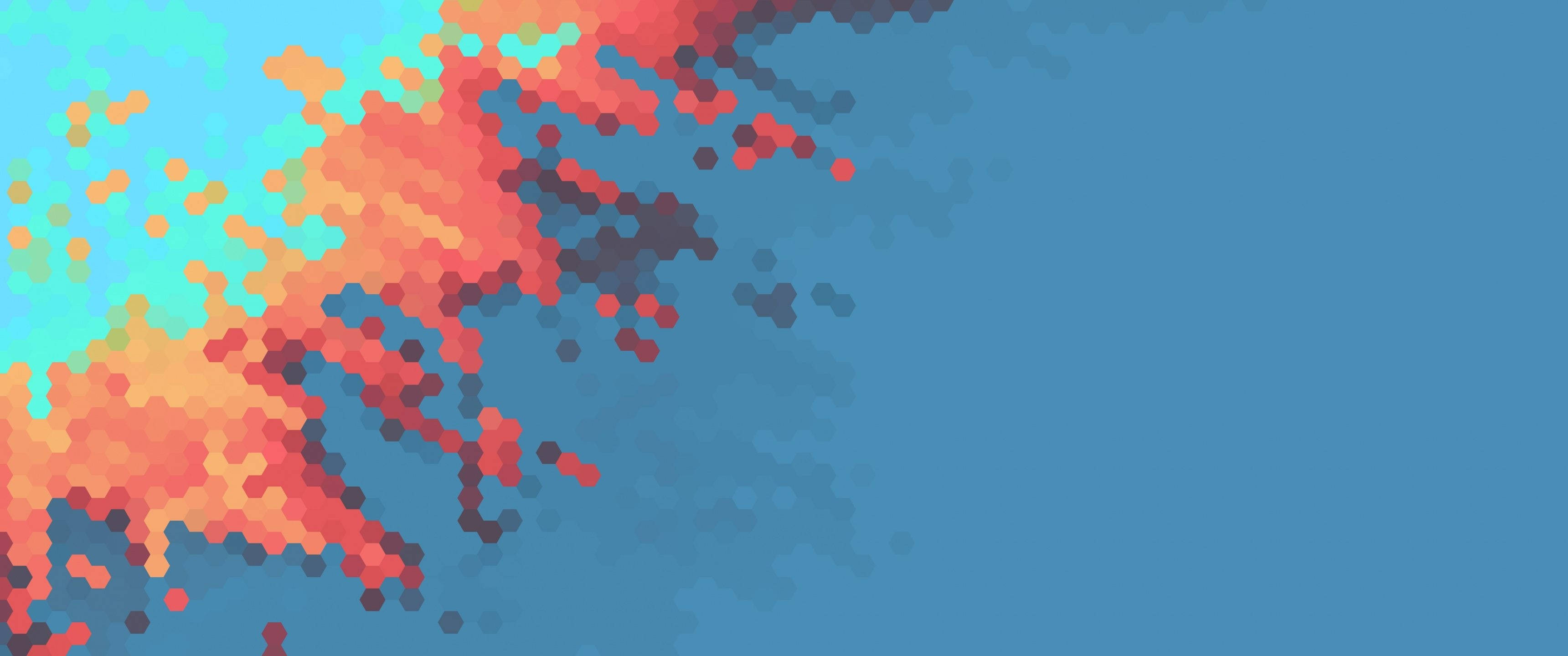 orange red, teal, calming blue, 2K Desktop Wallpaper