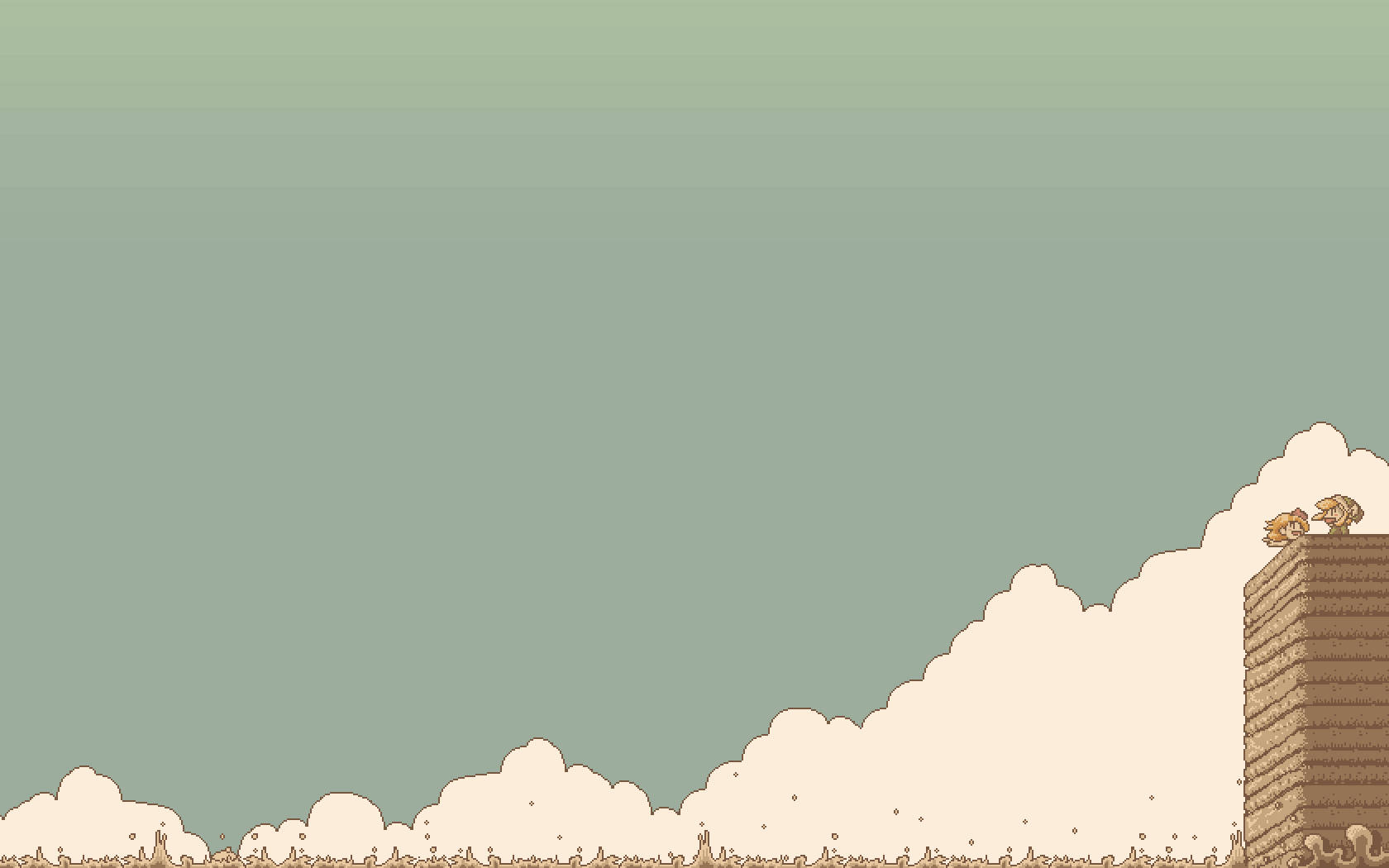 Pixel Art, minimalism, stone tower, HD Desktop Wallpaper