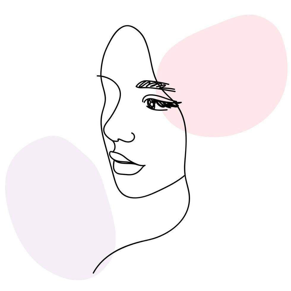 PFP Aesthetic, line art, woman's face, SD Desktop Wallpaper