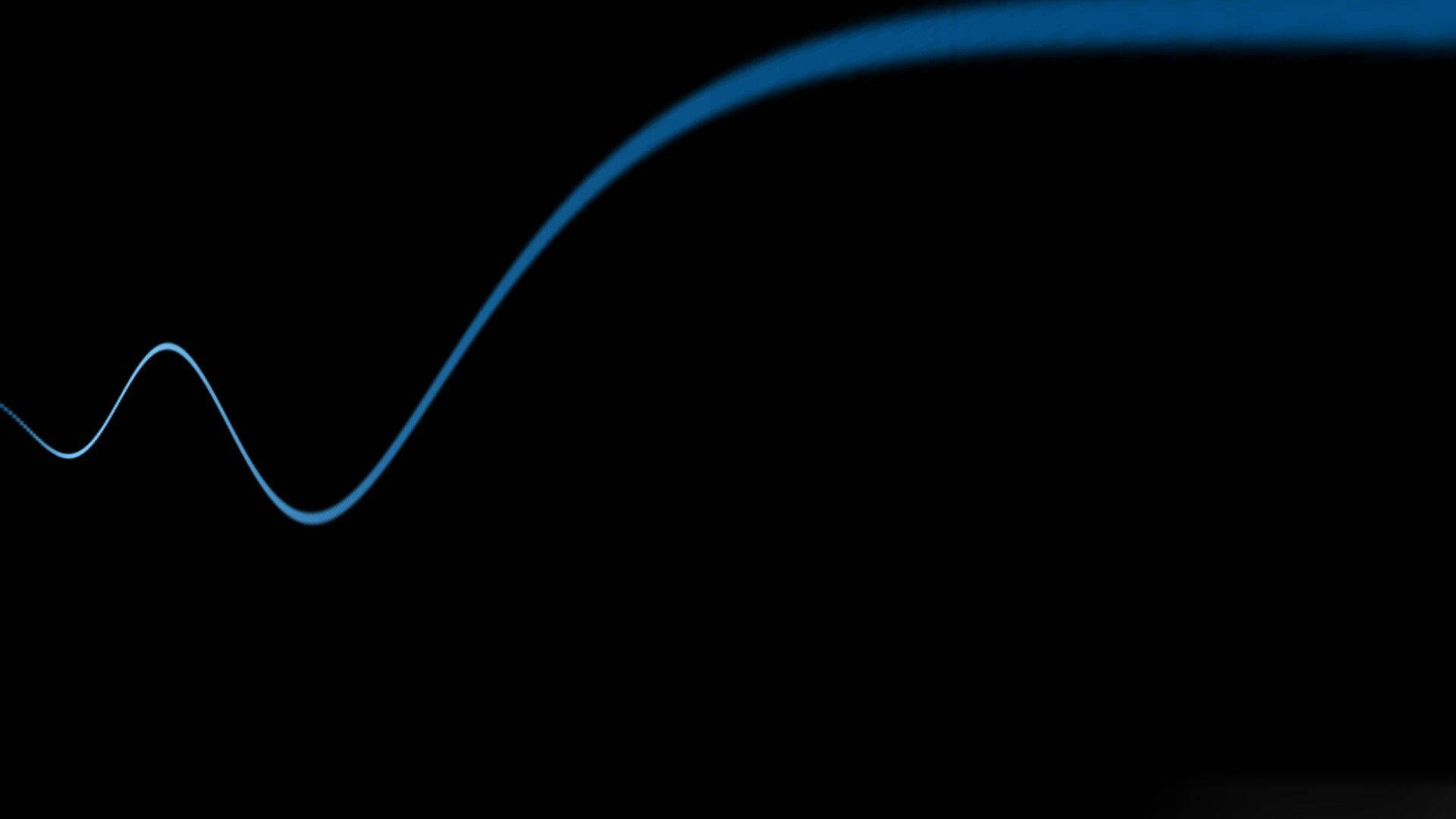 wavy blue line, glowing blue light trail, deep black background, Full HD Desktop Wallpaper