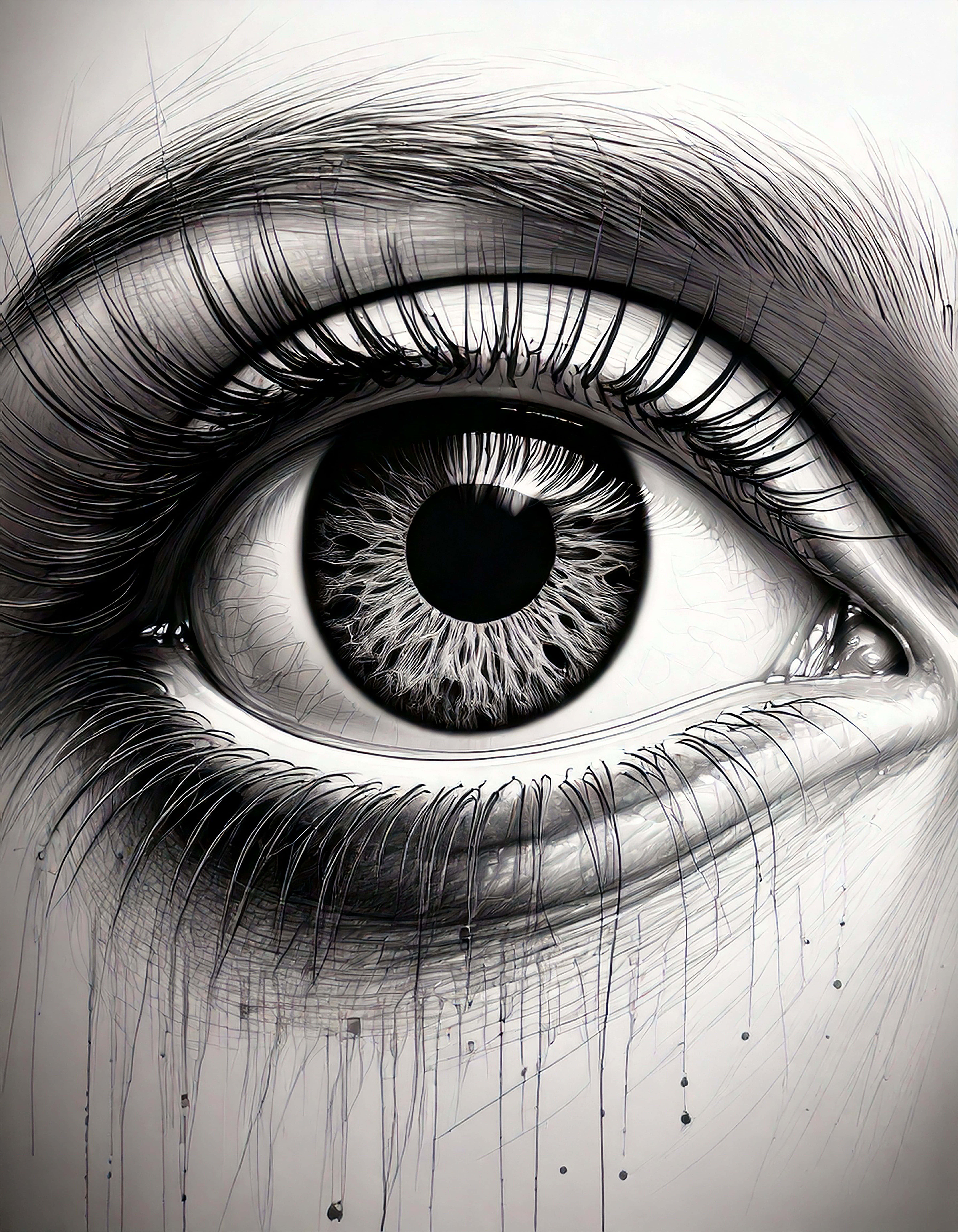abstract eye, human eye, intricate lashes, 8K Phone Wallpaper