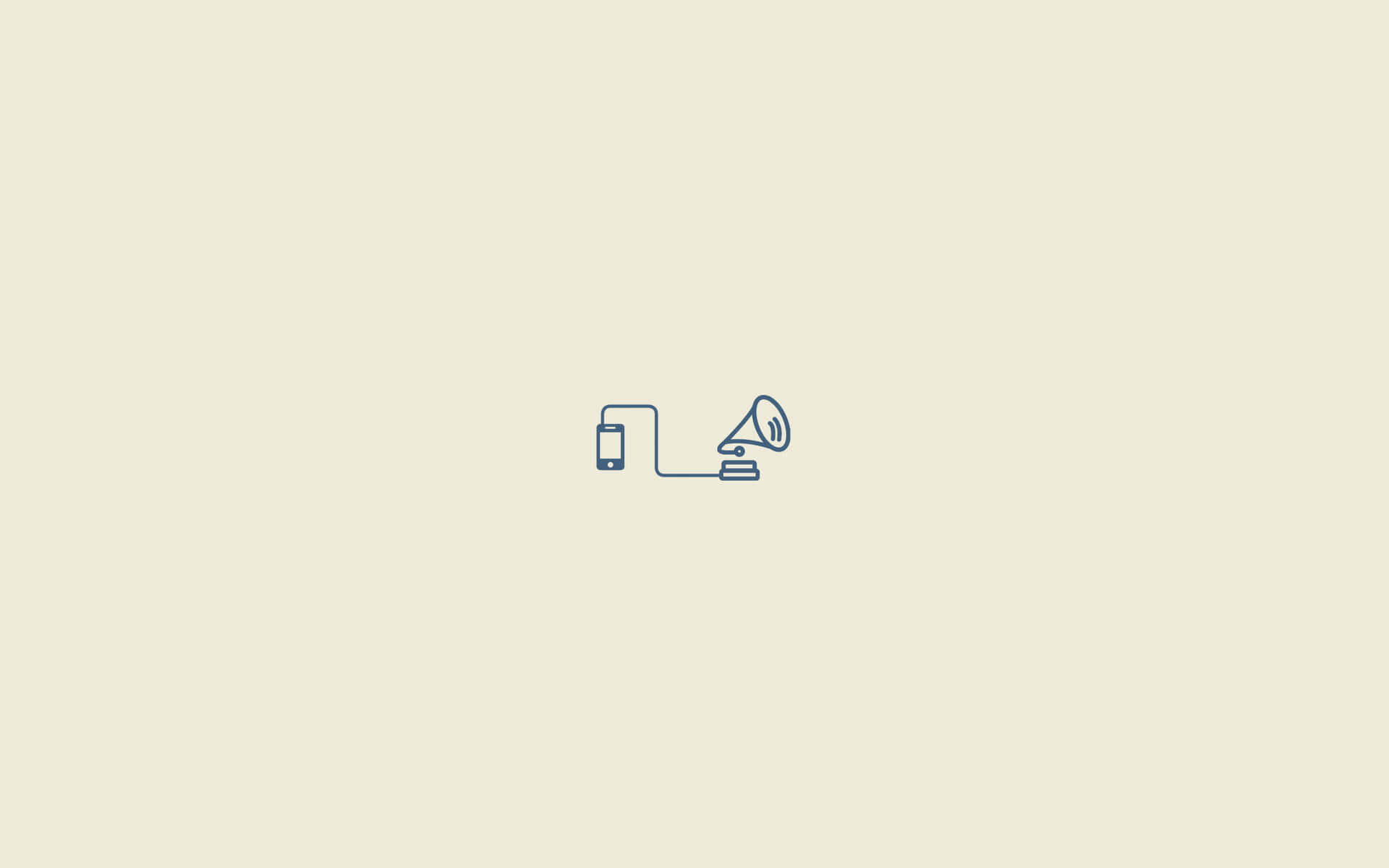 minimalist line drawing, smartphone, vintage gramophone, Full HD Desktop Wallpaper