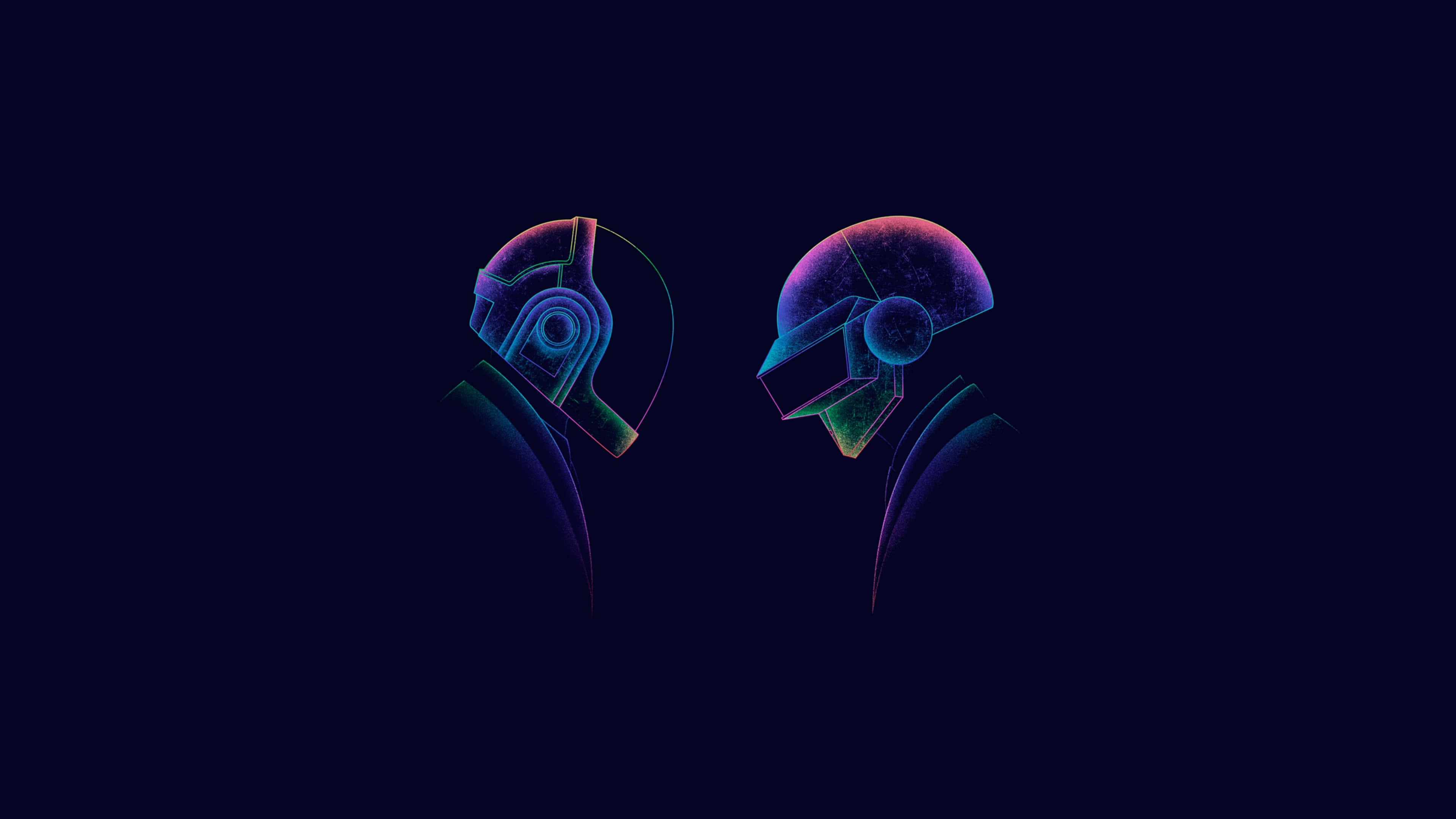 minimalism, neon blue, purple hues, 4K Desktop Wallpaper