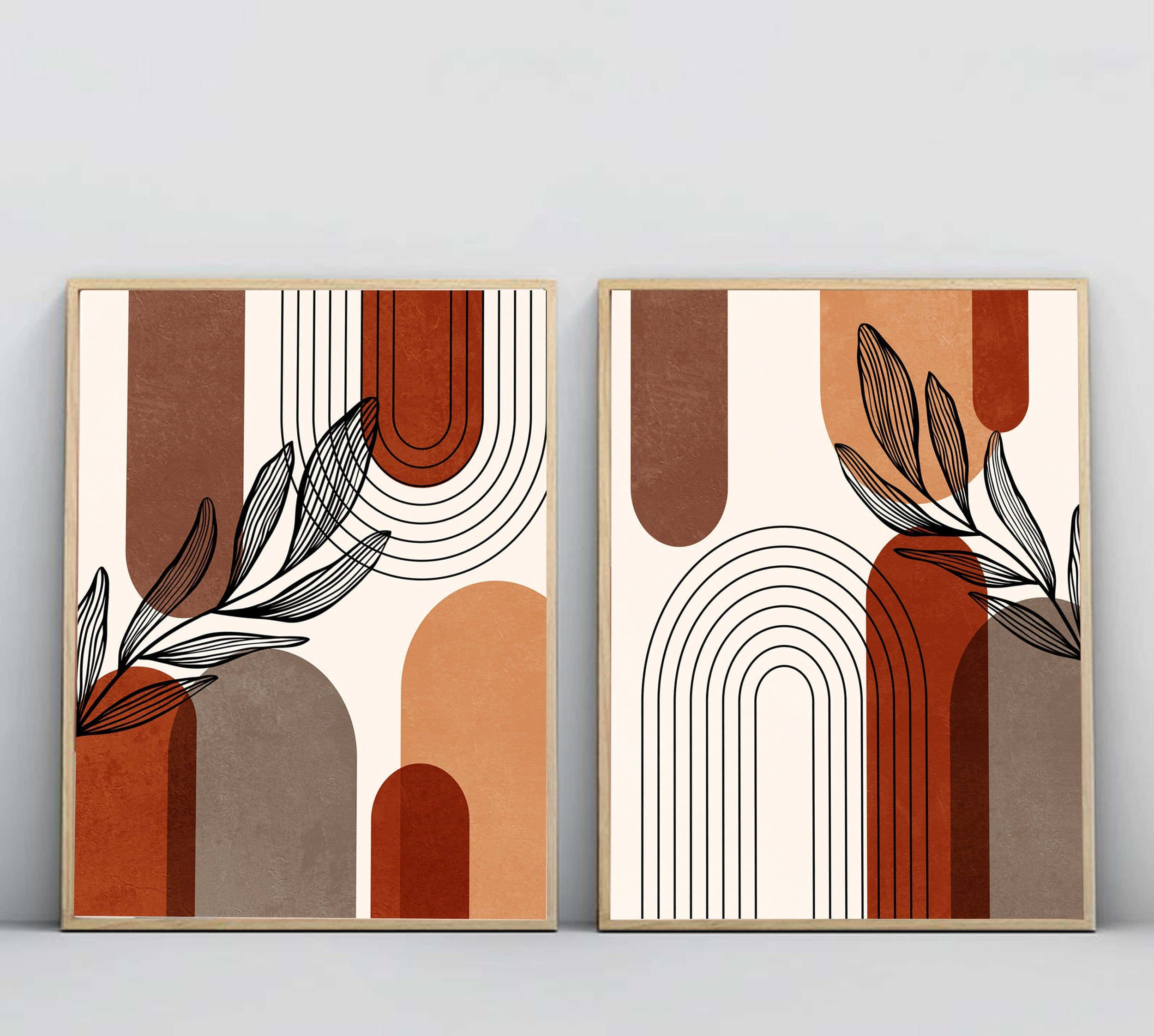 modern minimalist art, abstract art prints, earthy tones, Full HD Desktop Wallpaper