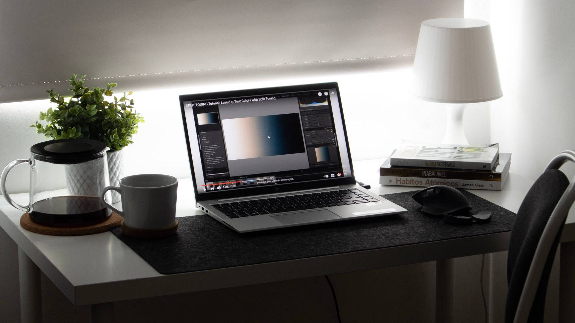 laptop, photo editing software, coffee mug, Full HD Desktop Wallpaper