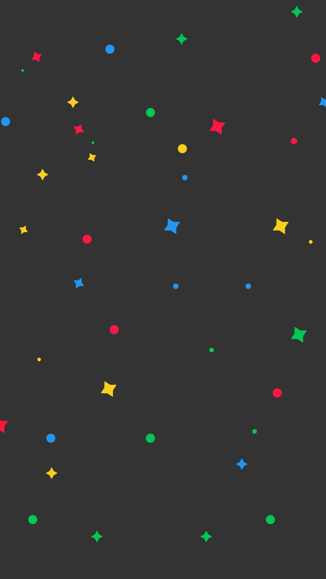 colorful stars, geometric shapes, dark gray background, Full HD Phone Wallpaper