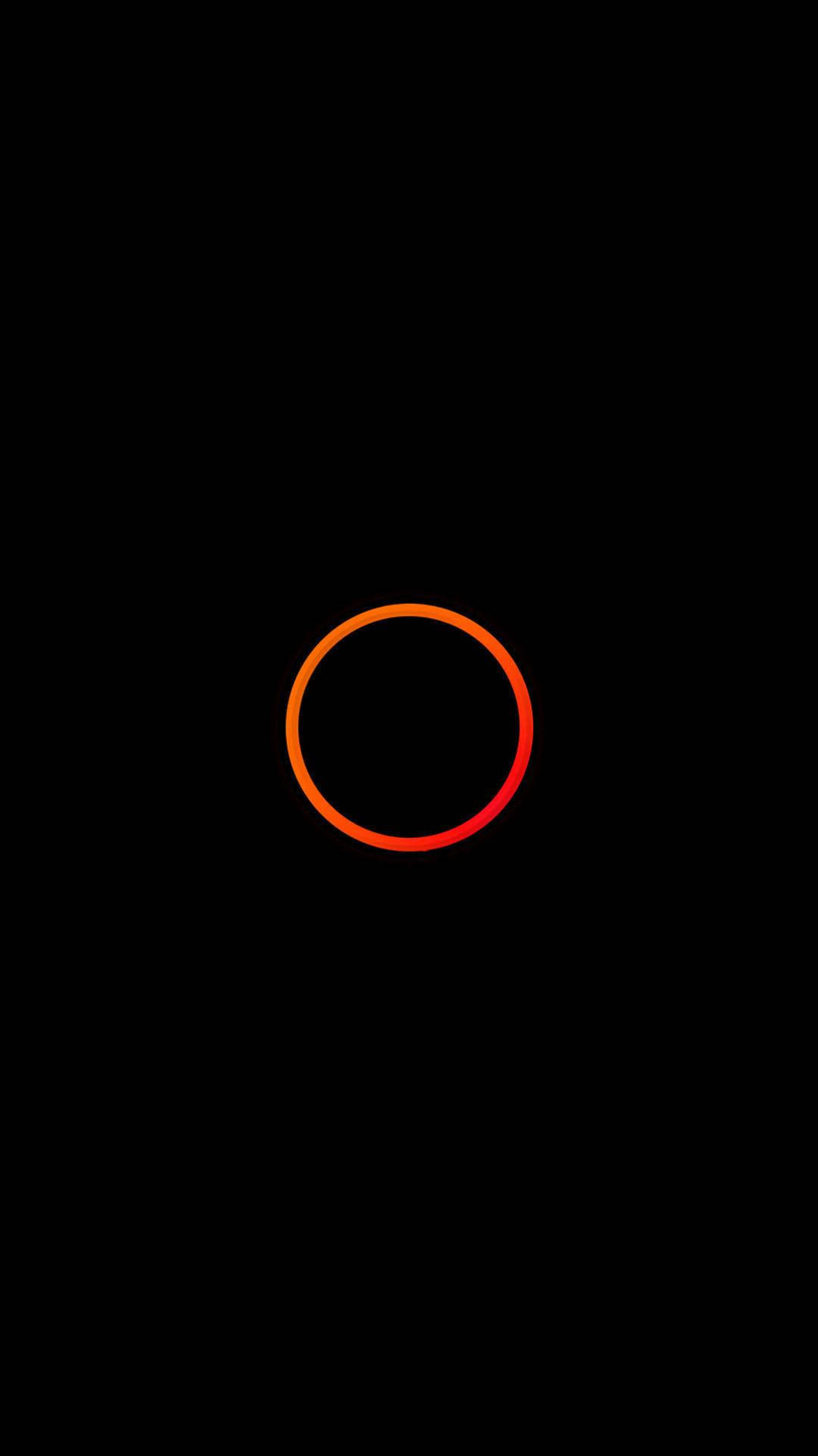Red Circle, glowing orange ring, deep black void, Full HD Phone Wallpaper