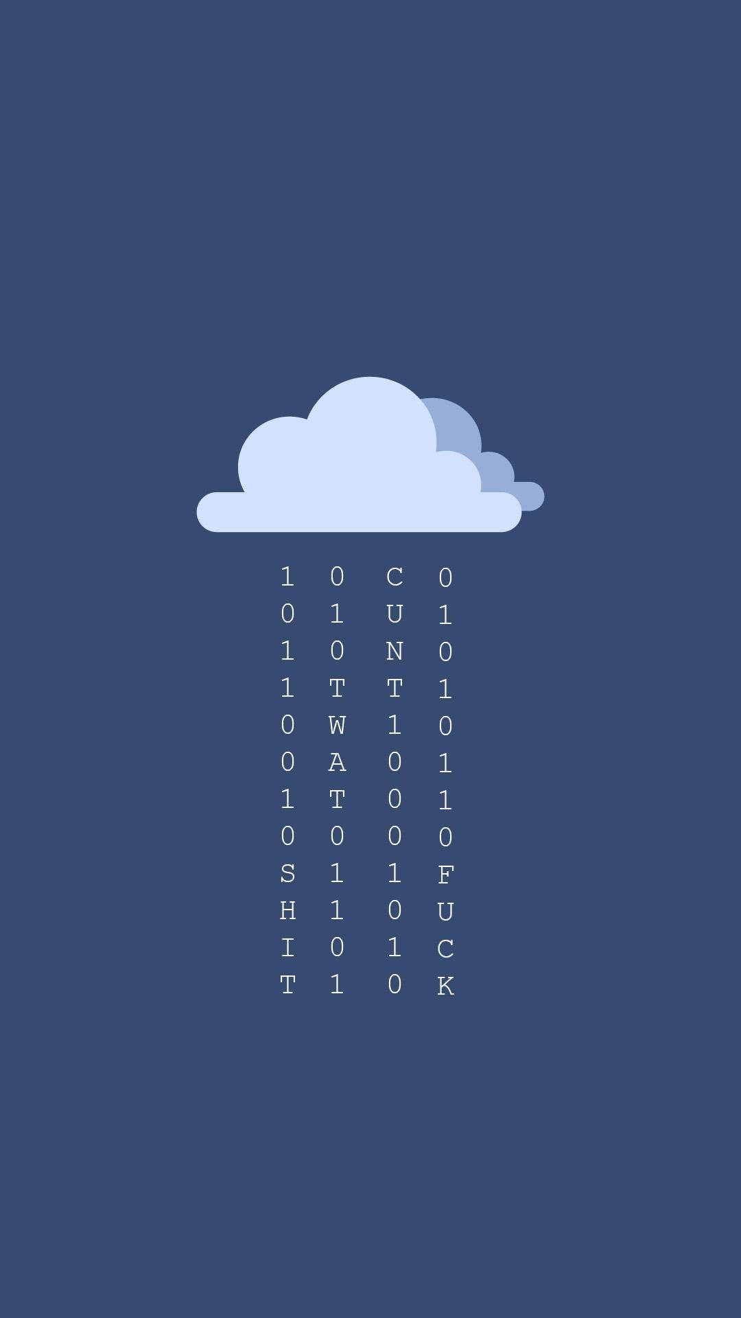 light blue cloud, binary code, letters, Full HD Phone Wallpaper